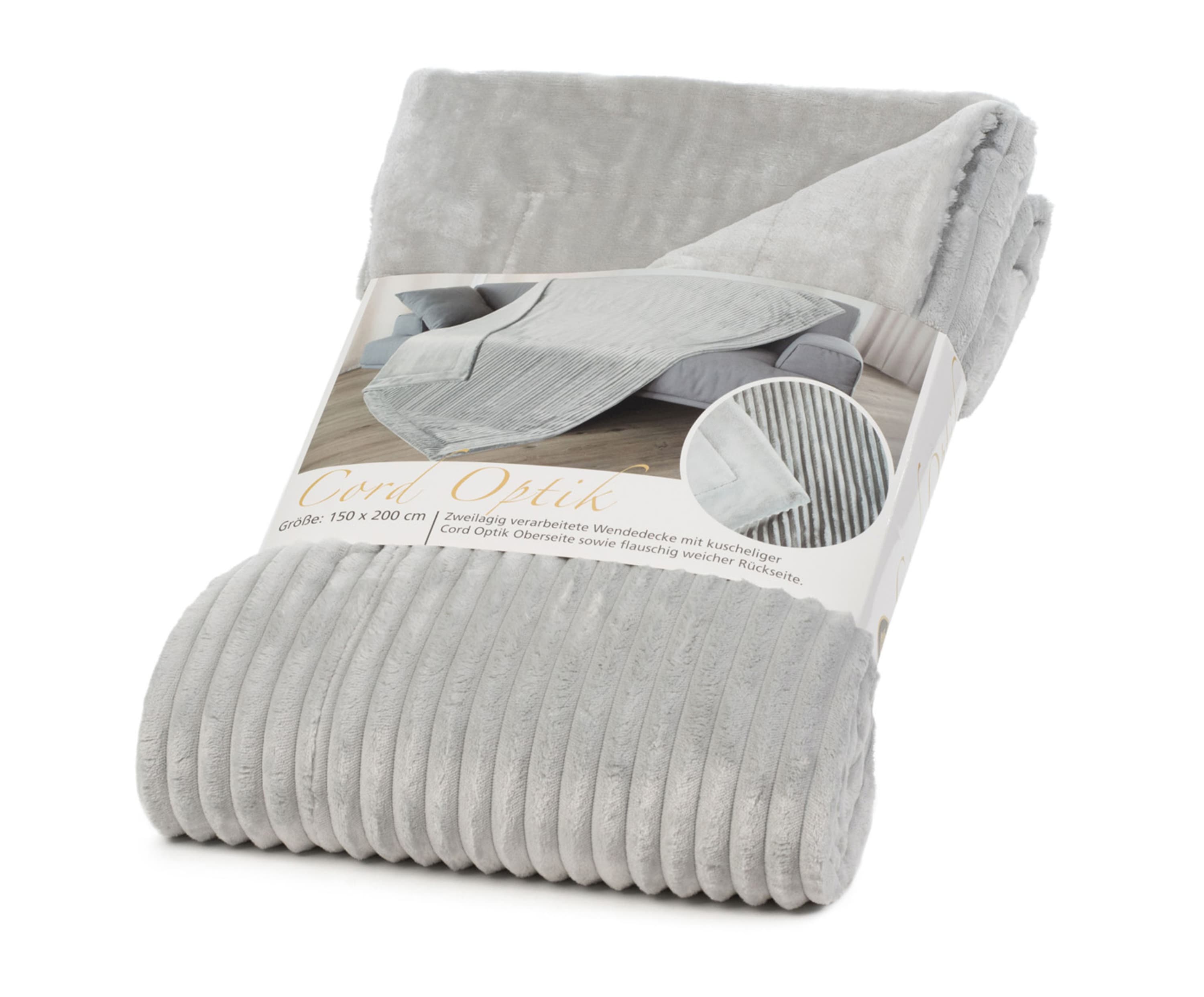 Plaids Cord Optik 150x200 argent