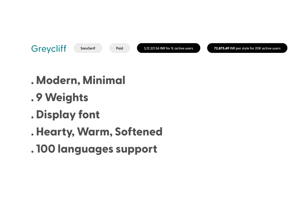 Greycliff — font properties