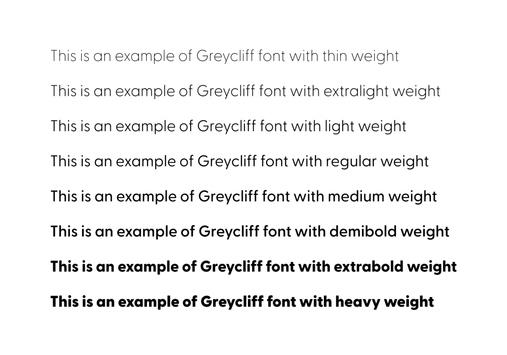 Greycliff — app UI rendered in Greycliff