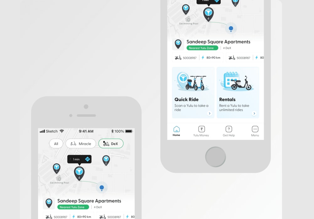 Greycliff — original vs Greycliff side-by-side app mockup
