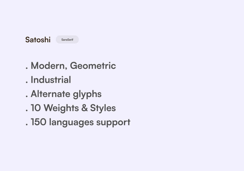 Satoshi — SansSerif properties card