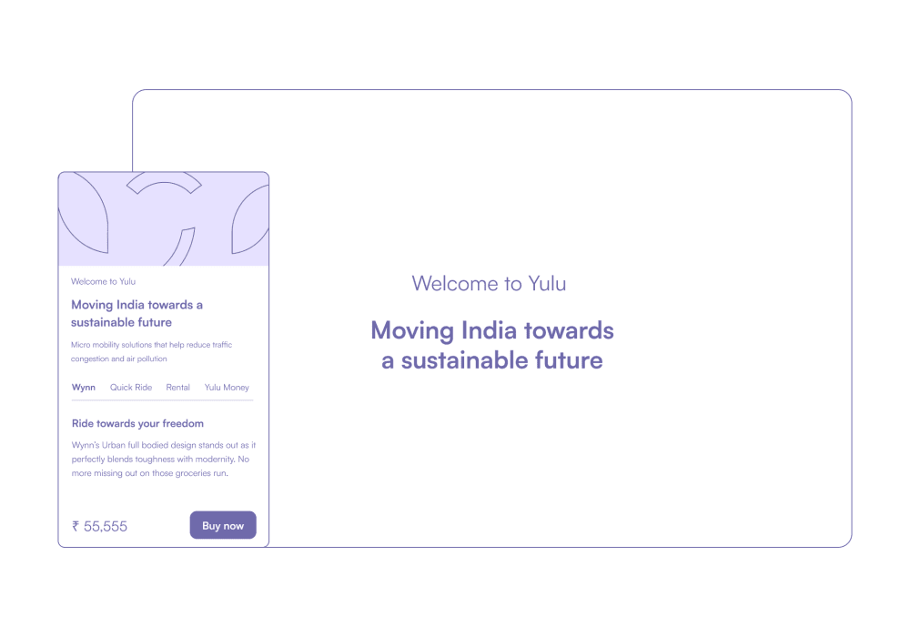 Satoshi — Yulu app wireframes showing typeface in use