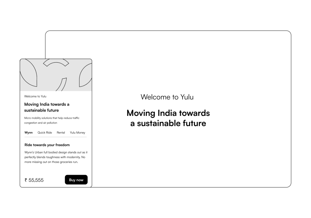 Satoshi — Yulu app wireframes alternate view