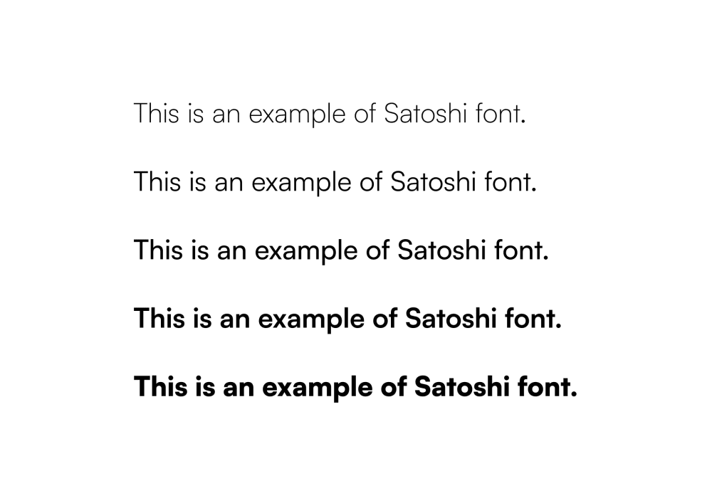 Satoshi — app UI rendered in Satoshi