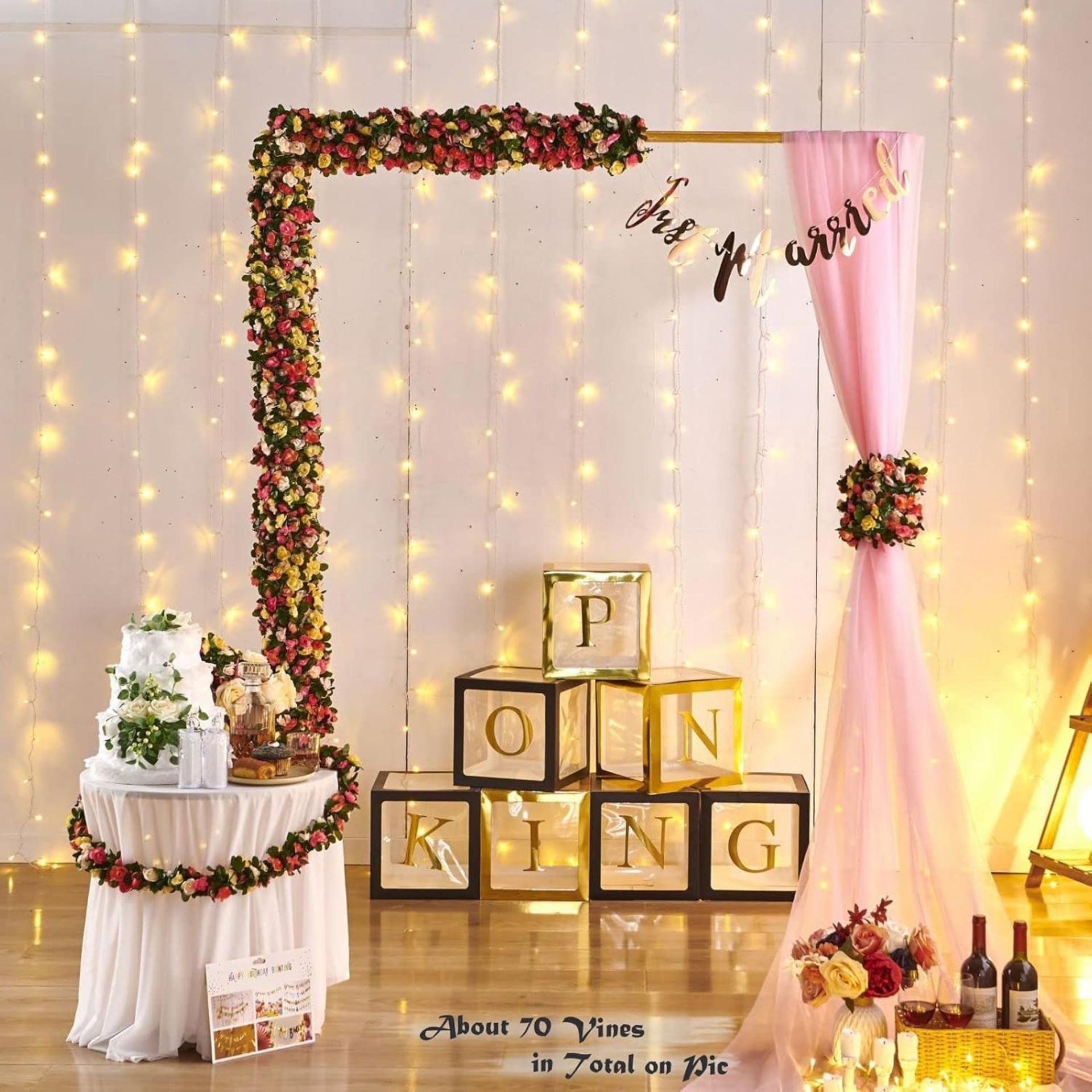 8 Pcs x 8.2 ft Flower Garland Artificial Rose Vine Flowers - 9