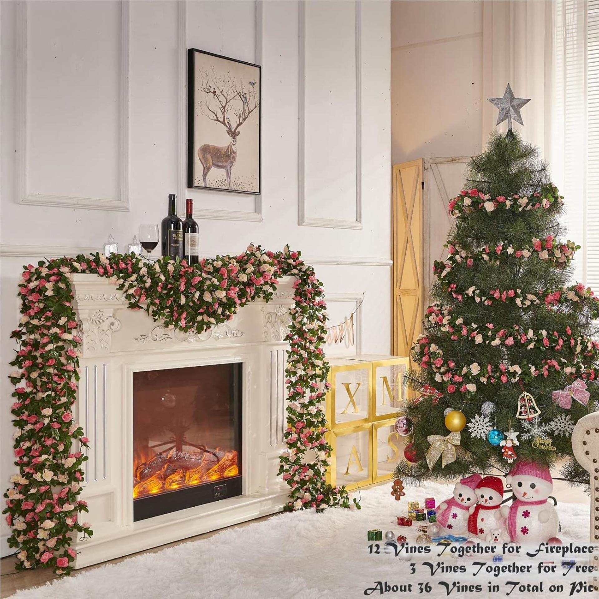 8 Pcs x 8.2 ft Flower Garland Artificial Rose Vine Flowers - 4