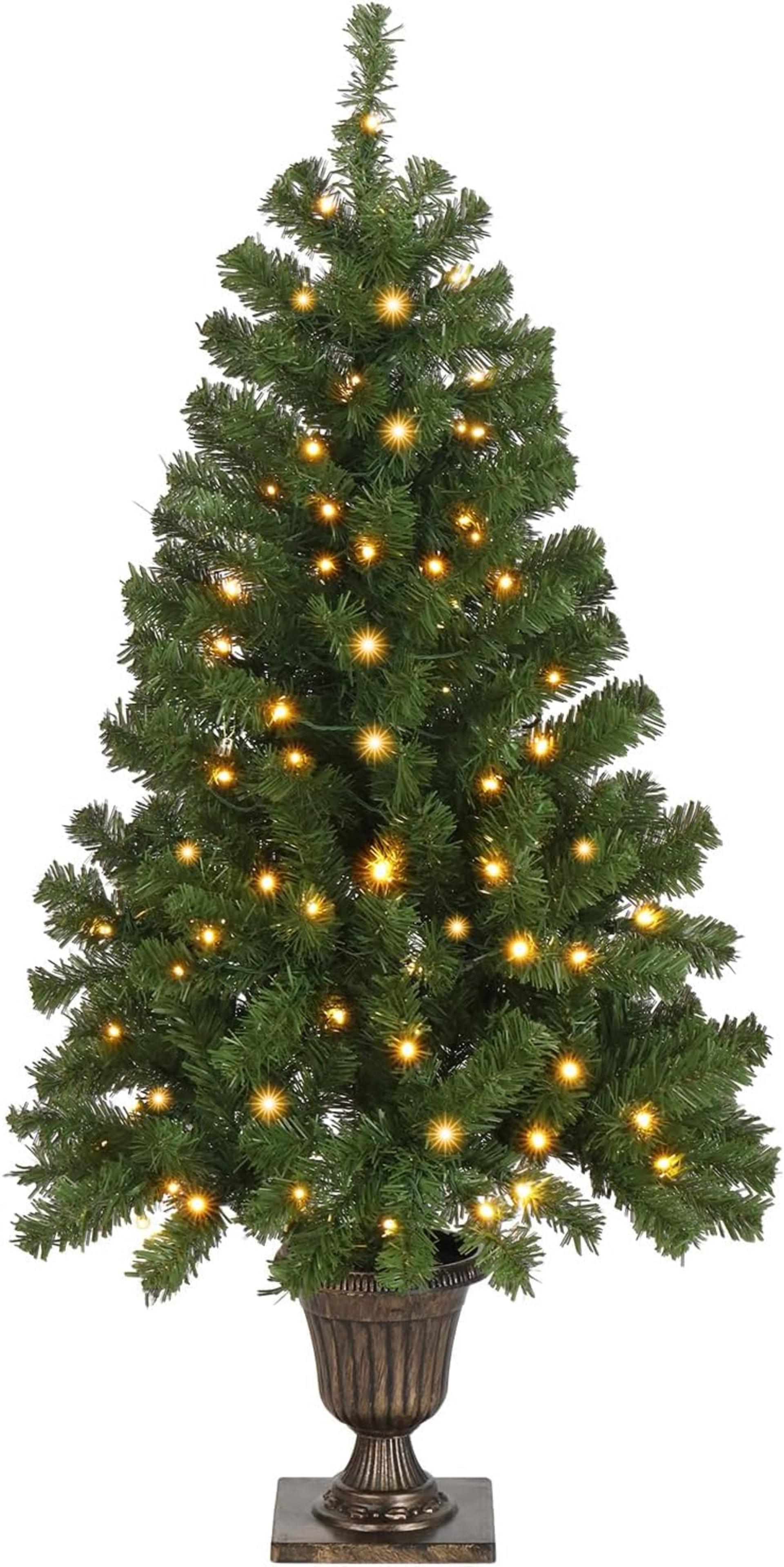 VINGLI 4ft Prelit Artificial Christmas Tree with 120 Warm White Lights, 211 Branches Tips - 1