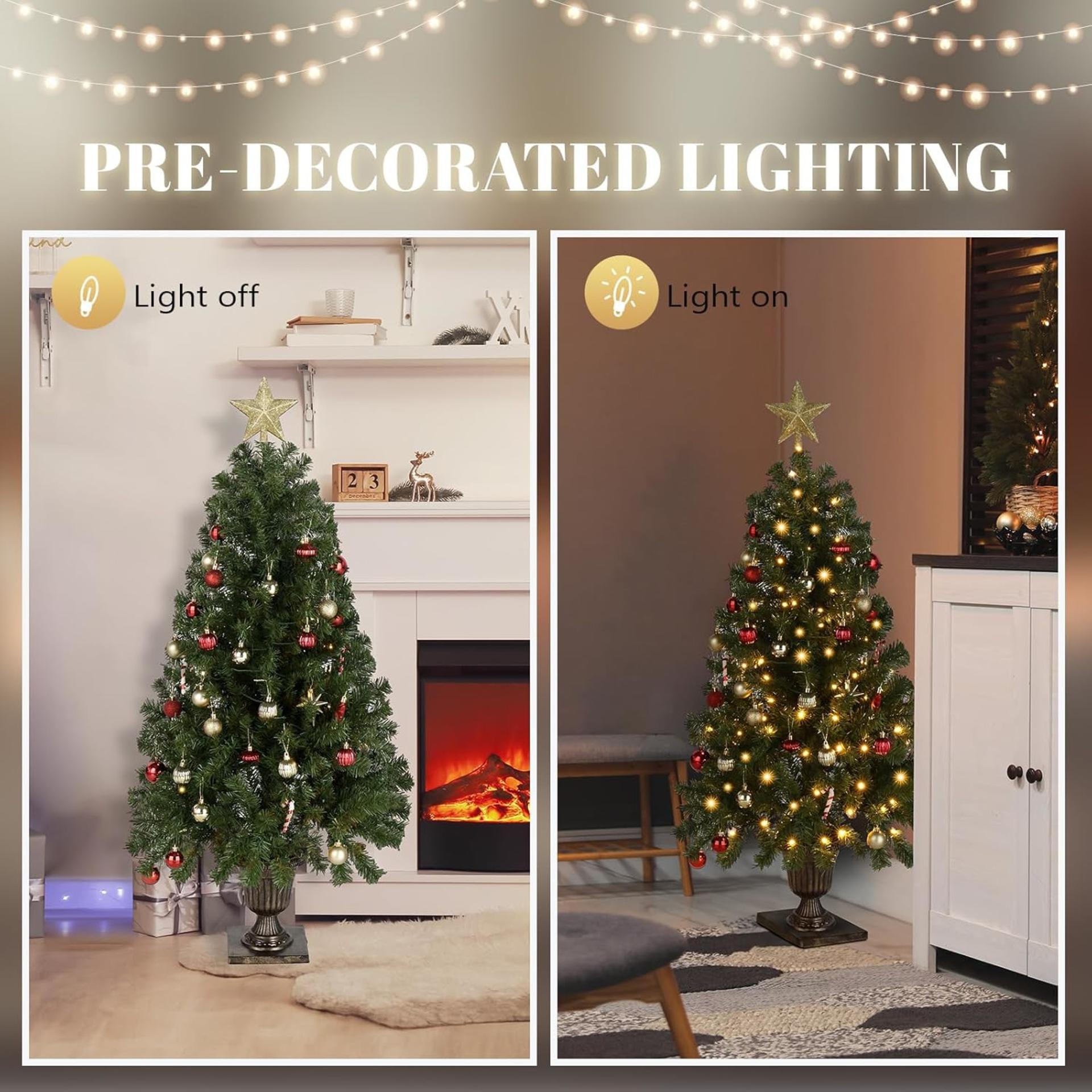 VINGLI 4ft Prelit Artificial Christmas Tree with 120 Warm White Lights, 211 Branches Tips - 3