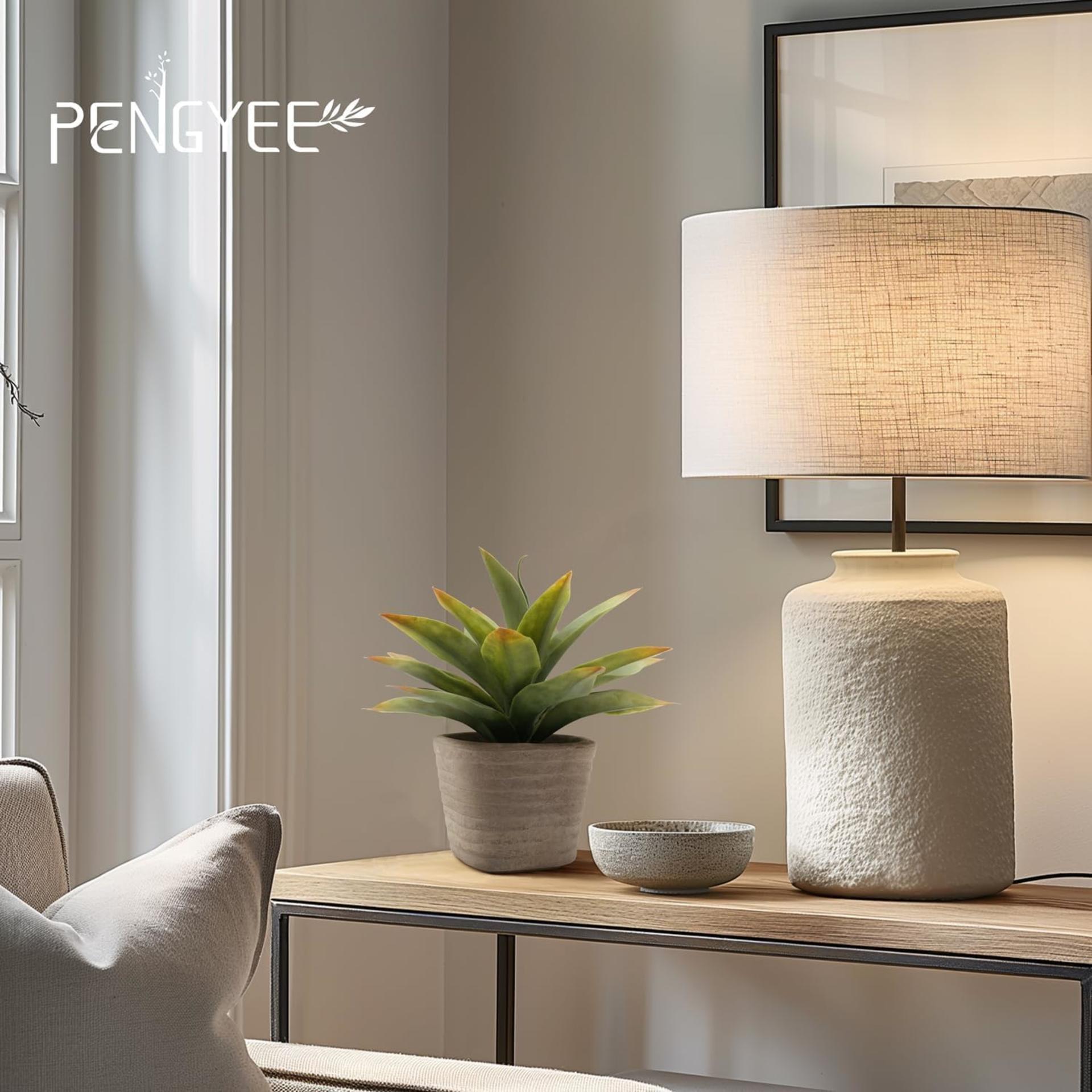 2 Pack Small Fake Plants, 11.42 Inch Artificial Agave Plants in Pots, Faux Plants Indoor for Home Ro - 4