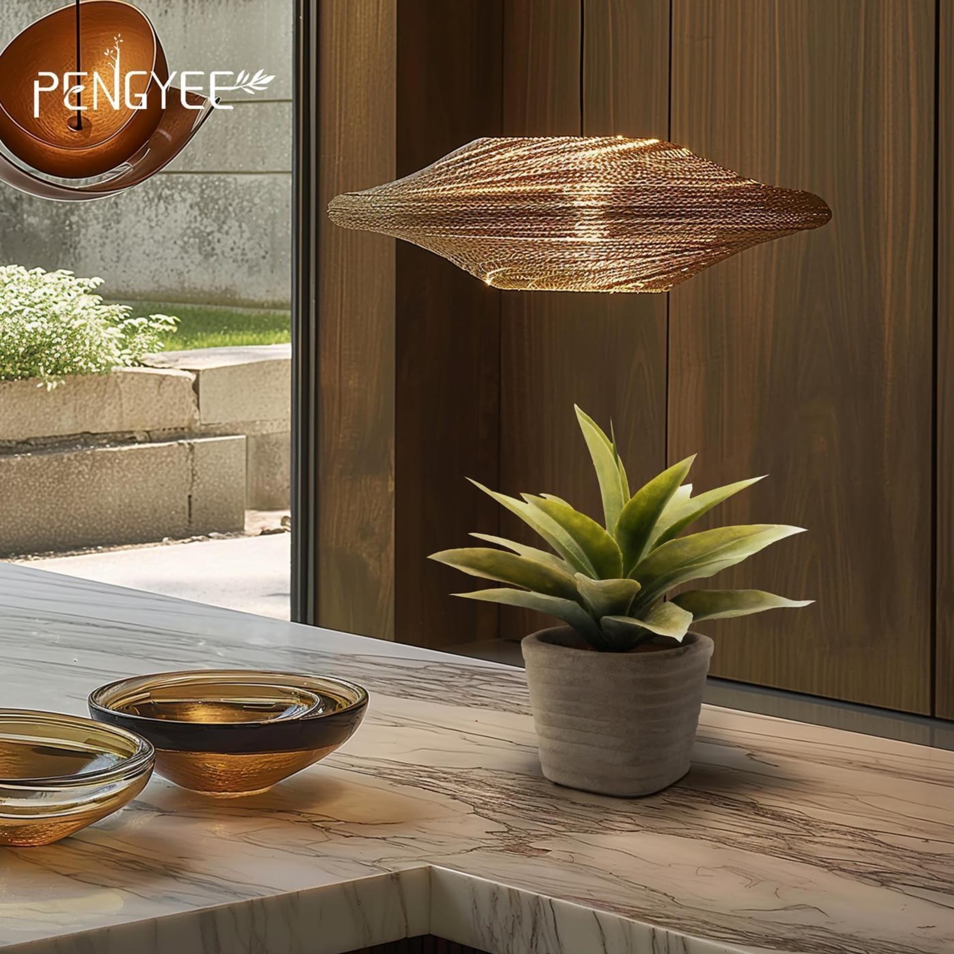 2 Pack Small Fake Plants, 11.42 Inch Artificial Agave Plants in Pots, Faux Plants Indoor for Home Ro - 6