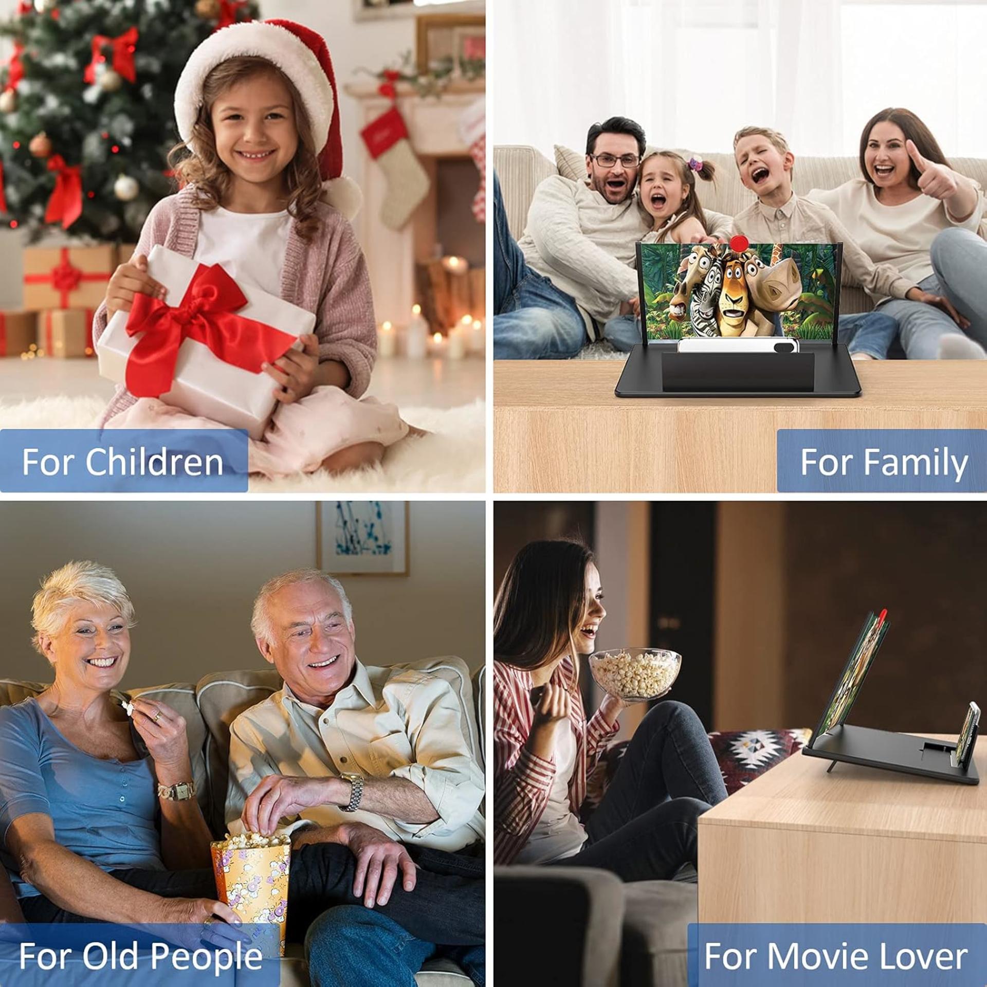 12" Phone Screen Magnifier - HD Projector Stand for Movies & Videos - 8