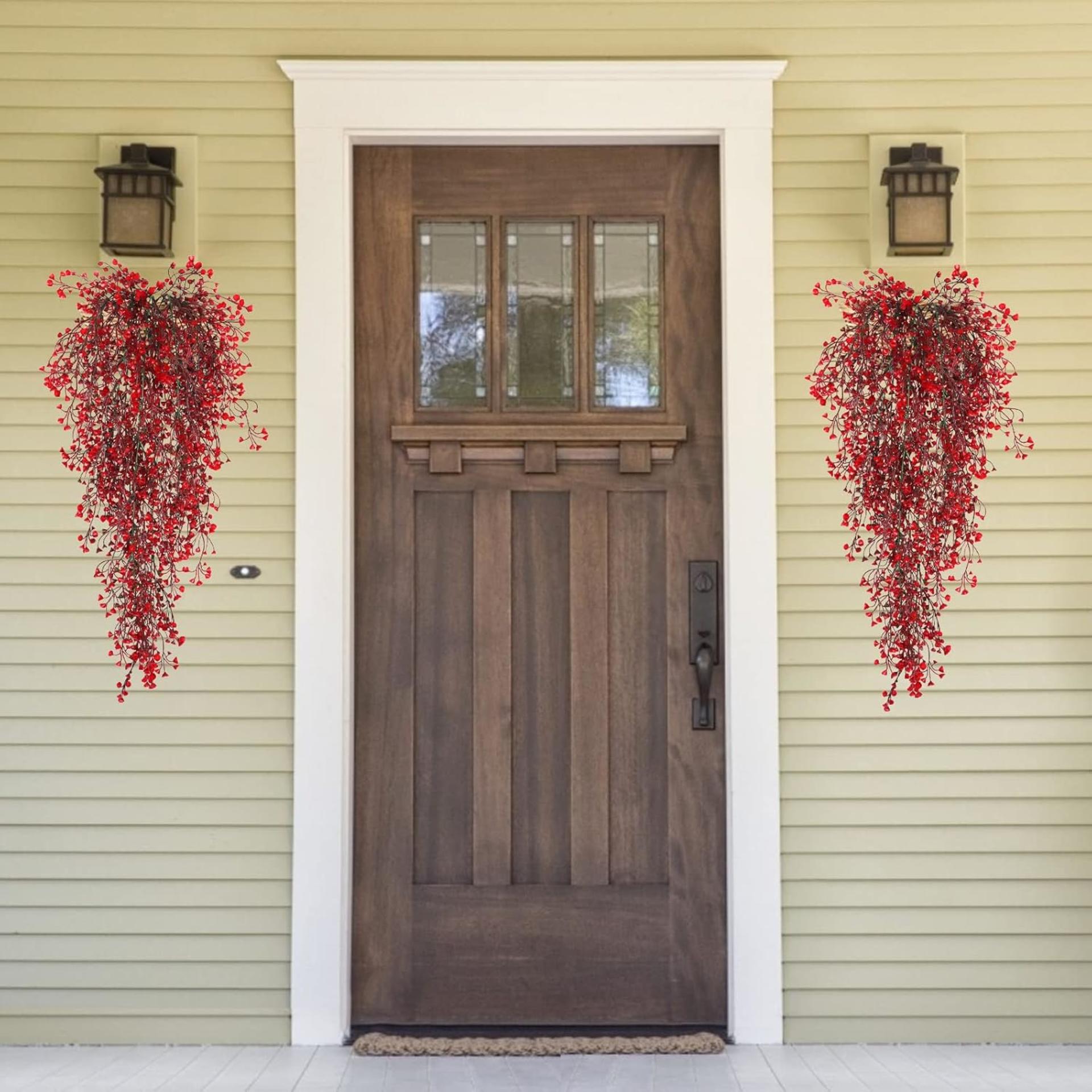 4-Piece Artificial Hanging Fern Plants with Iron Wires for Indoor Outdoor Decor - 3