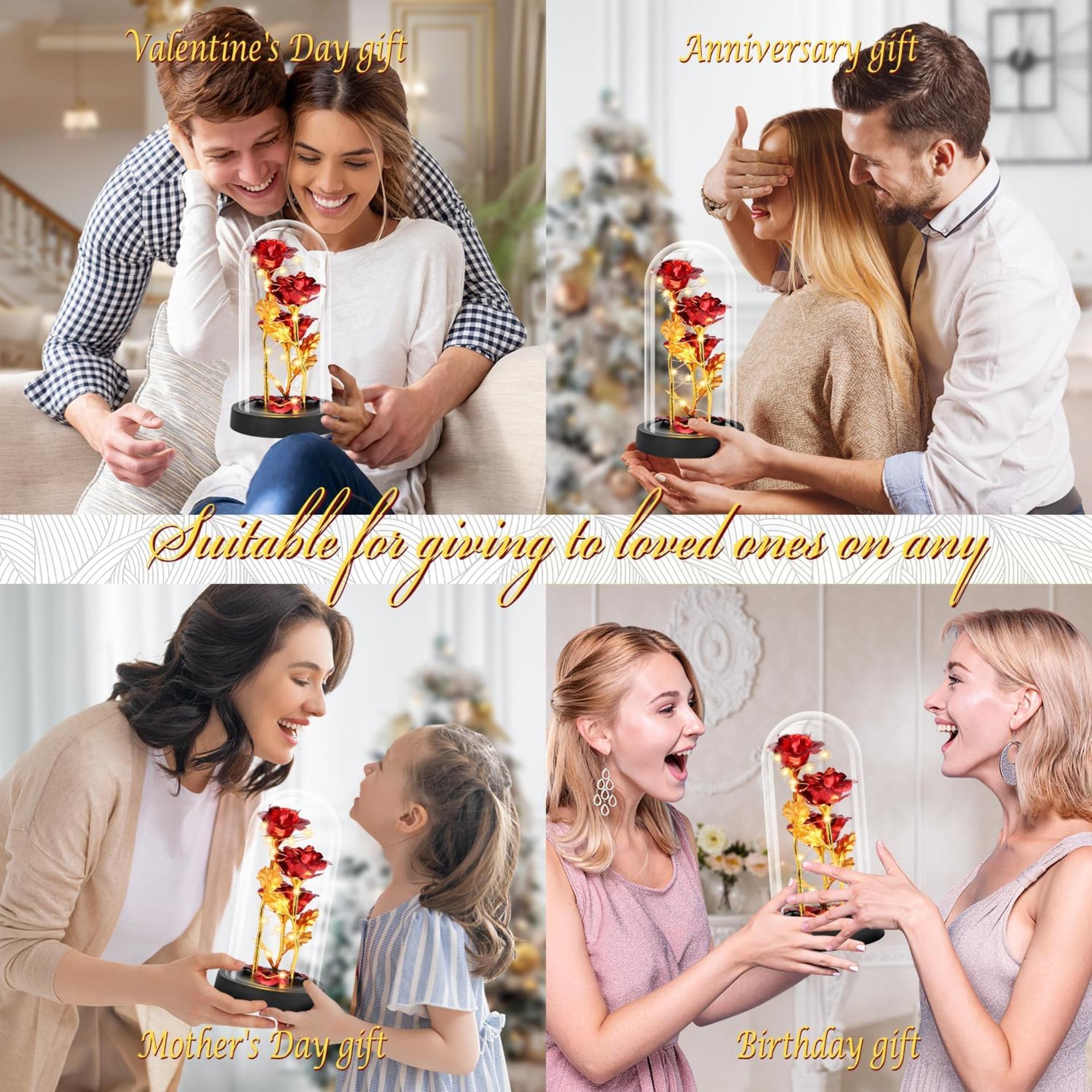 Light Up Rose in Glass Dome - Eternal Rose Gift for Women with LED Illumination - 5