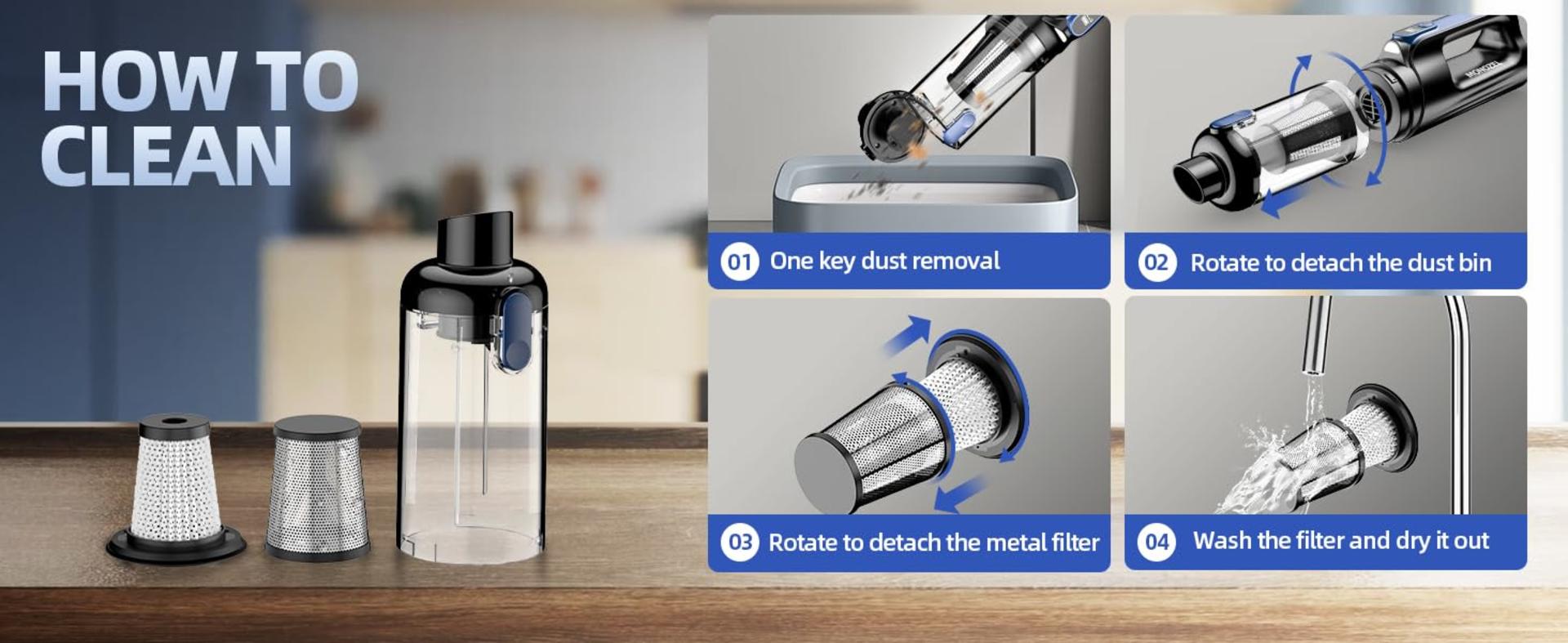 18000Pa Cordless 2-in-1 Vacuum & Air Duster with 130W Brushless Motor detail 8