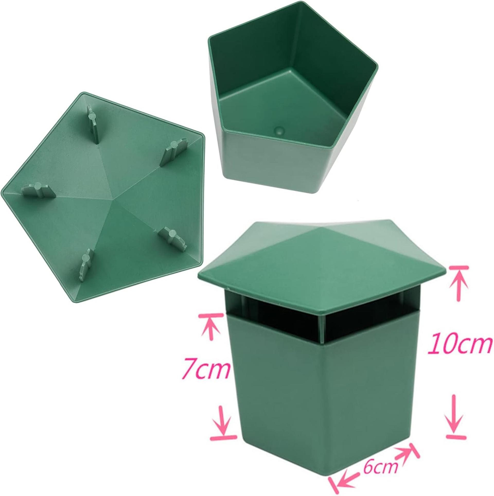 5-Pack Green Plastic Storage Boxes, 3.9" x 2.4" x 2.8" for Garden Organization - 2