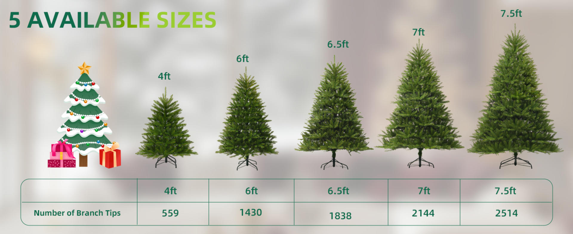 7.5FT Unlit Christmas Tree Green, Dunhill Fir Artificial Tree with 2514 PVC Branch Tips, Realistic F detail 6
