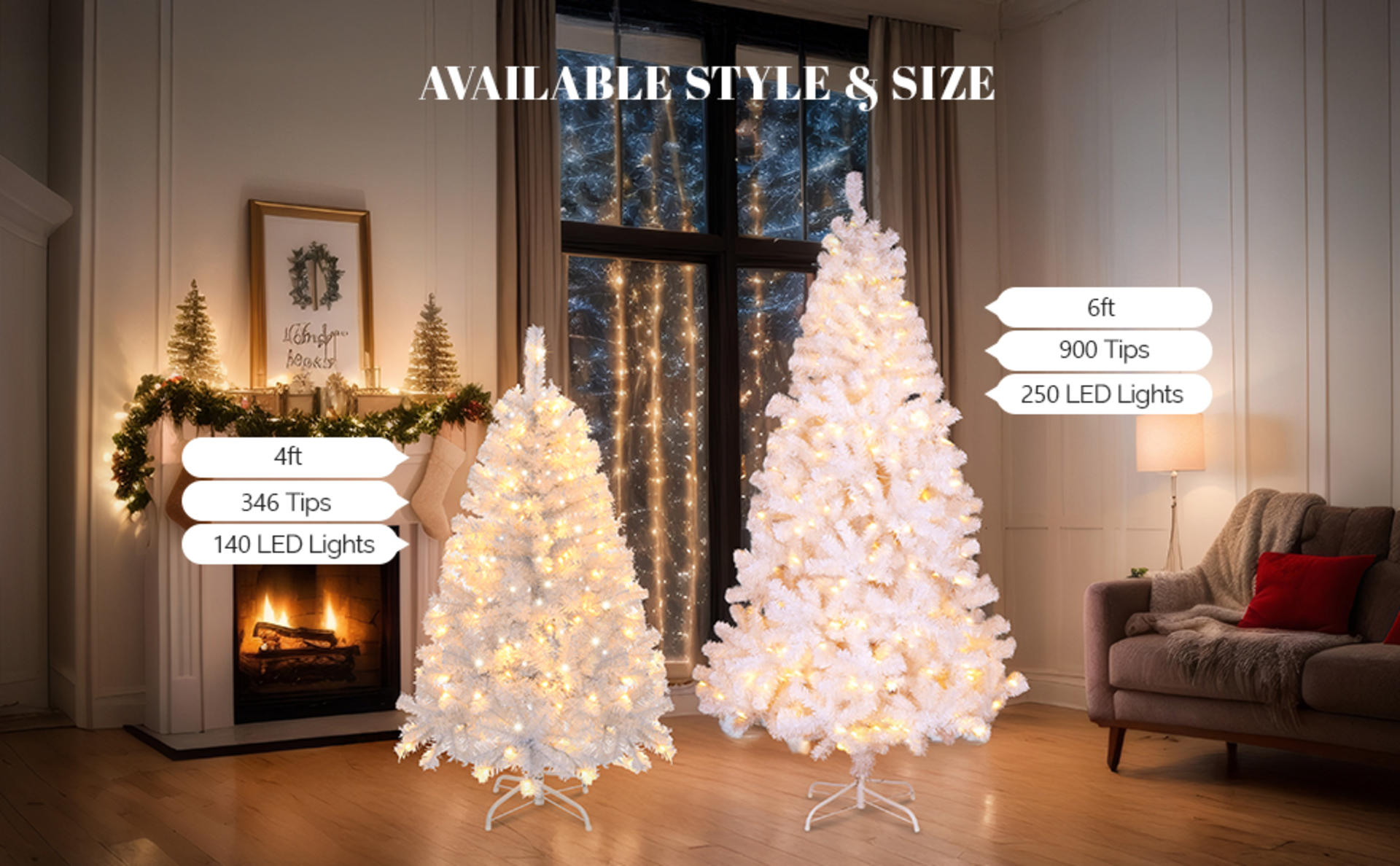 VINGLI 4ft Prelit Artificial Christmas Tree with 120 Warm White Lights, 211 Branches Tips detail 4