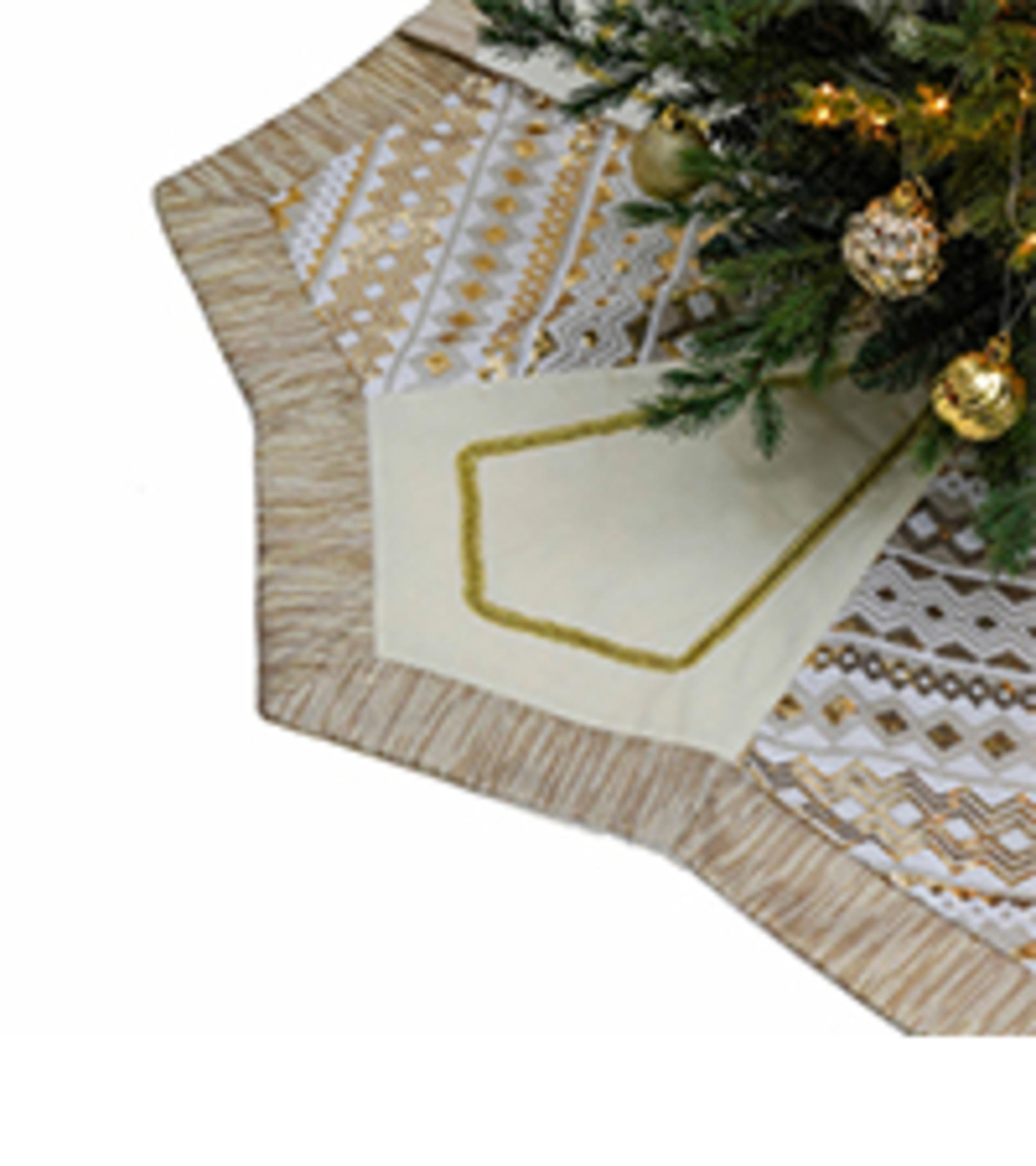 Christmas Stockings 21 Inch - White Gold Plush Hanging Decor 2 Pack detail 14