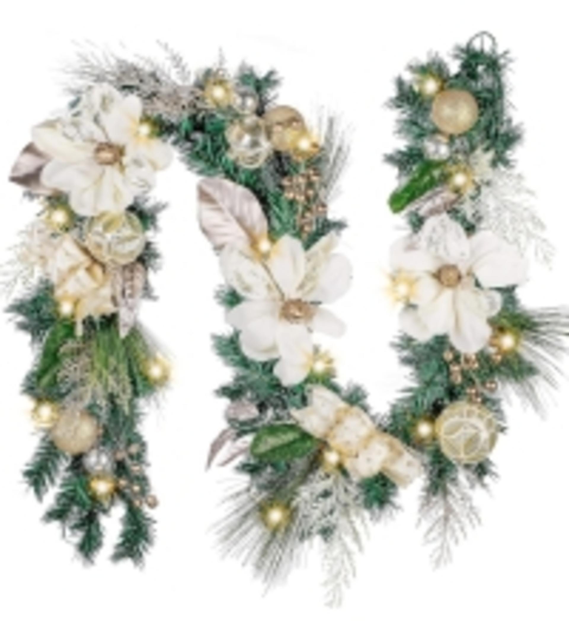 Christmas Stockings 21 Inch - White Gold Plush Hanging Decor 2 Pack detail 23