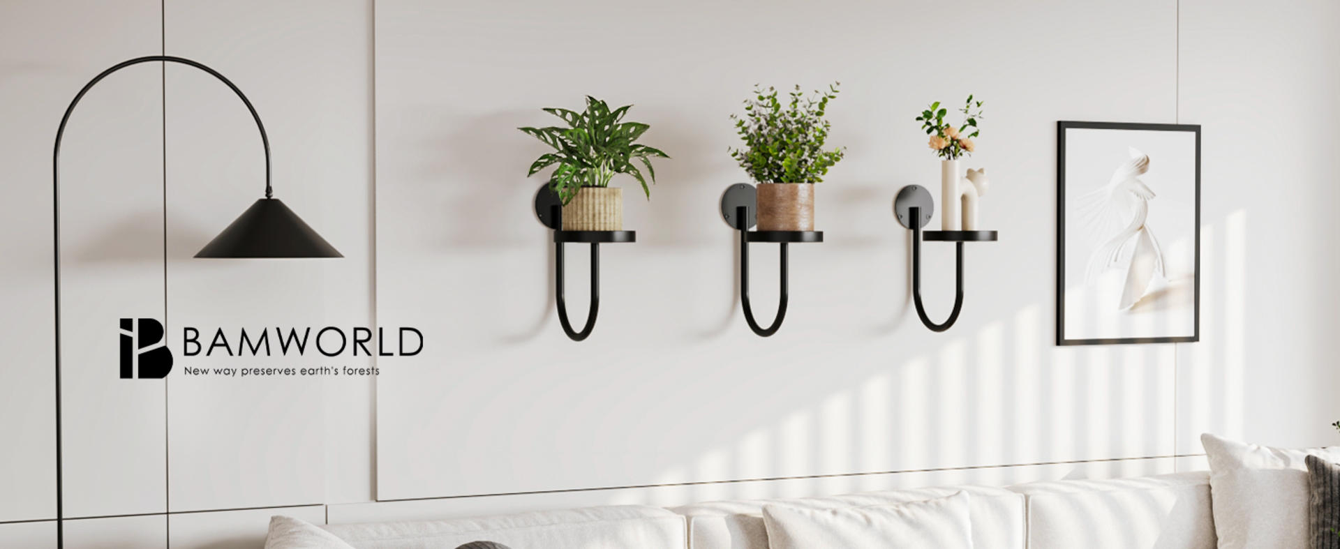 3-Pack Black Wall Planters for Indoor Plants, Space-Saving Hanging Plant Holder with Window Shelves detail 1
