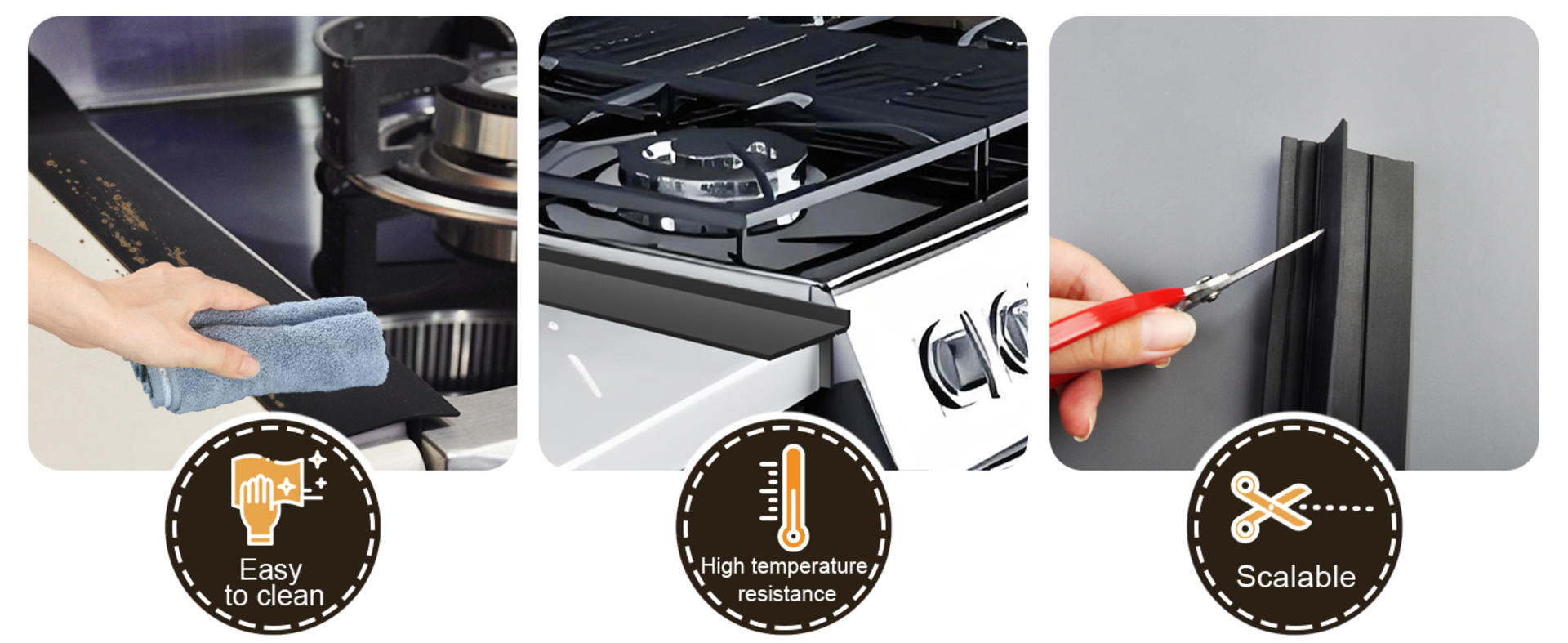 25-Inch Silicone Stove Gap Covers, Foldable T-Shaped Design for Seamless Countertop Fit detail 3