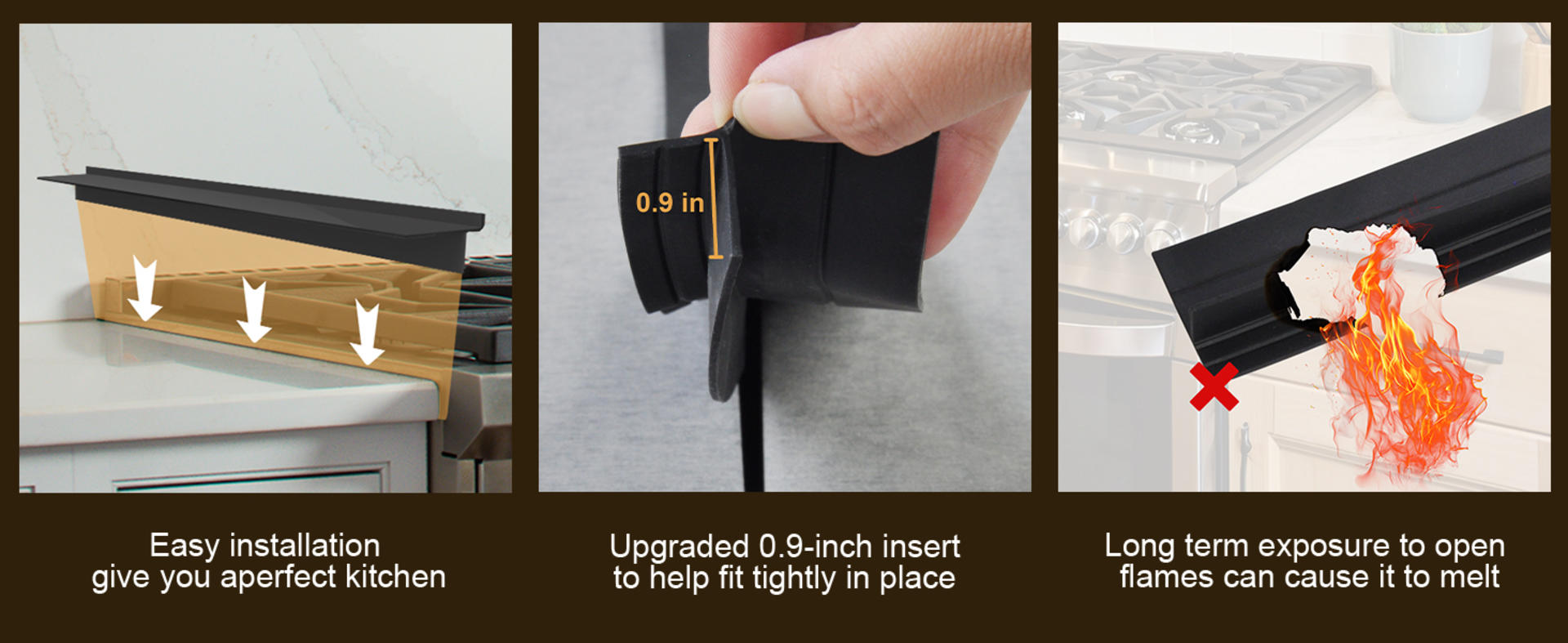 25-Inch Silicone Stove Gap Covers, Foldable T-Shaped Design for Seamless Countertop Fit detail 4