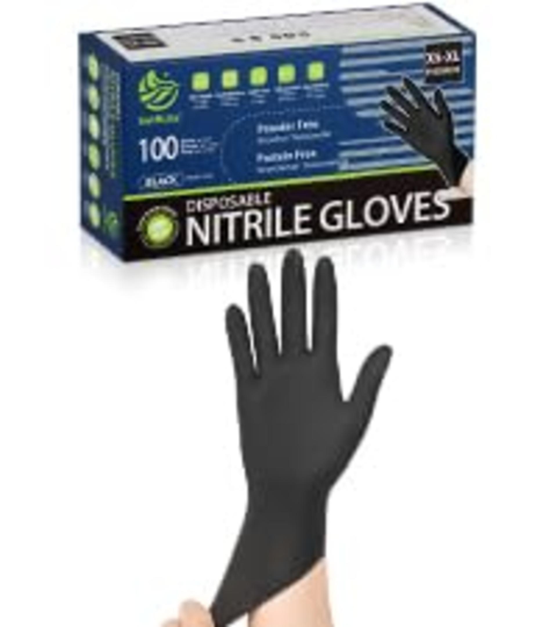 Black Nitrile Disposable Gloves, Latex-Free & Powder-Free for Food Prep, Kitchen, Cleaning detail 11
