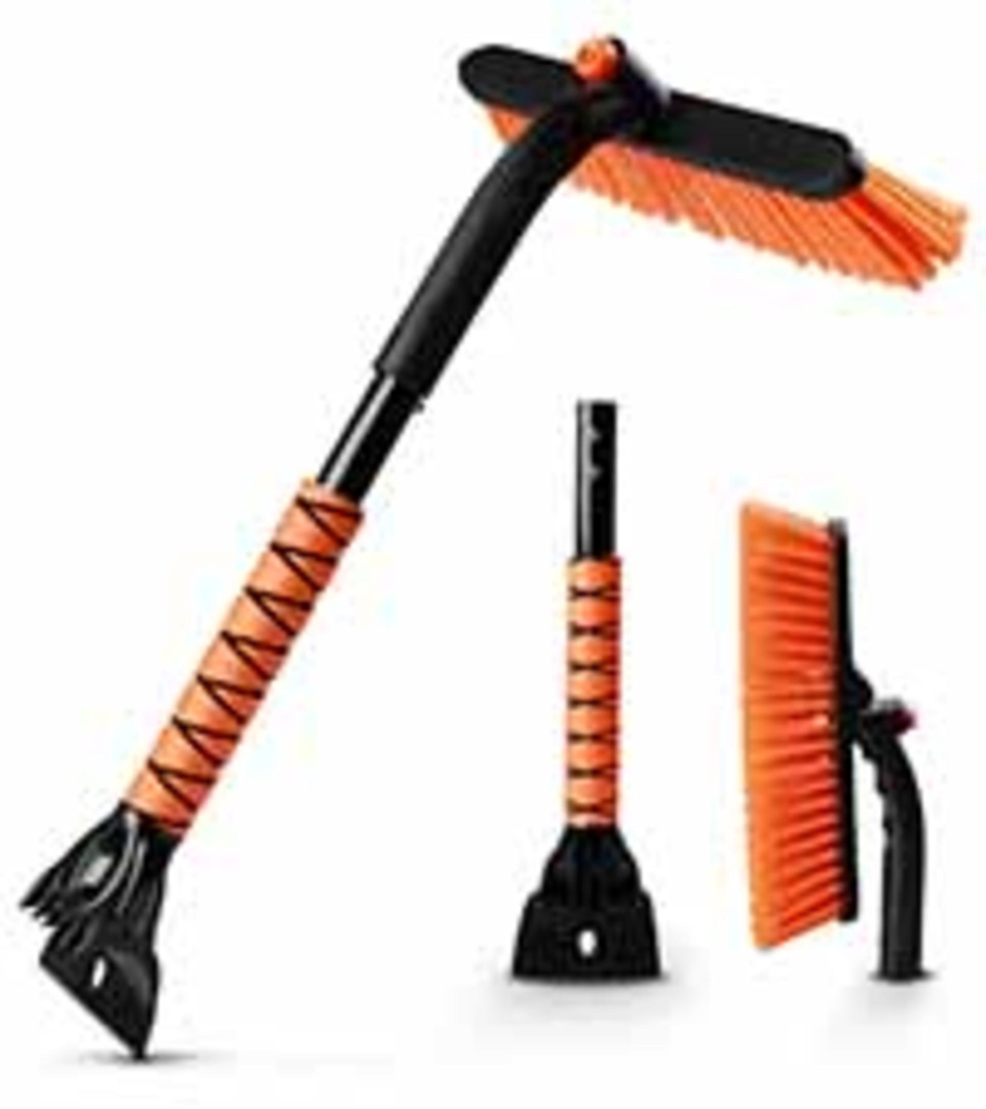 27" Car Snow Brush and Ice Scraper (2-Pack) with Scratch-Free Bristles and Foam Grip detail 7