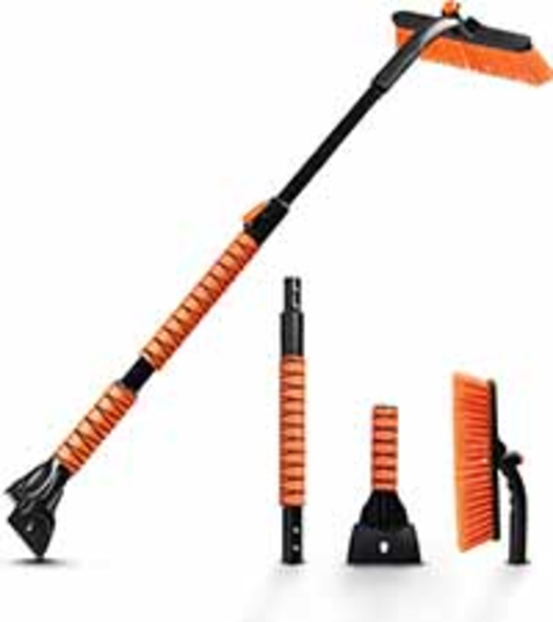 27" Car Snow Brush and Ice Scraper (2-Pack) with Scratch-Free Bristles and Foam Grip detail 8