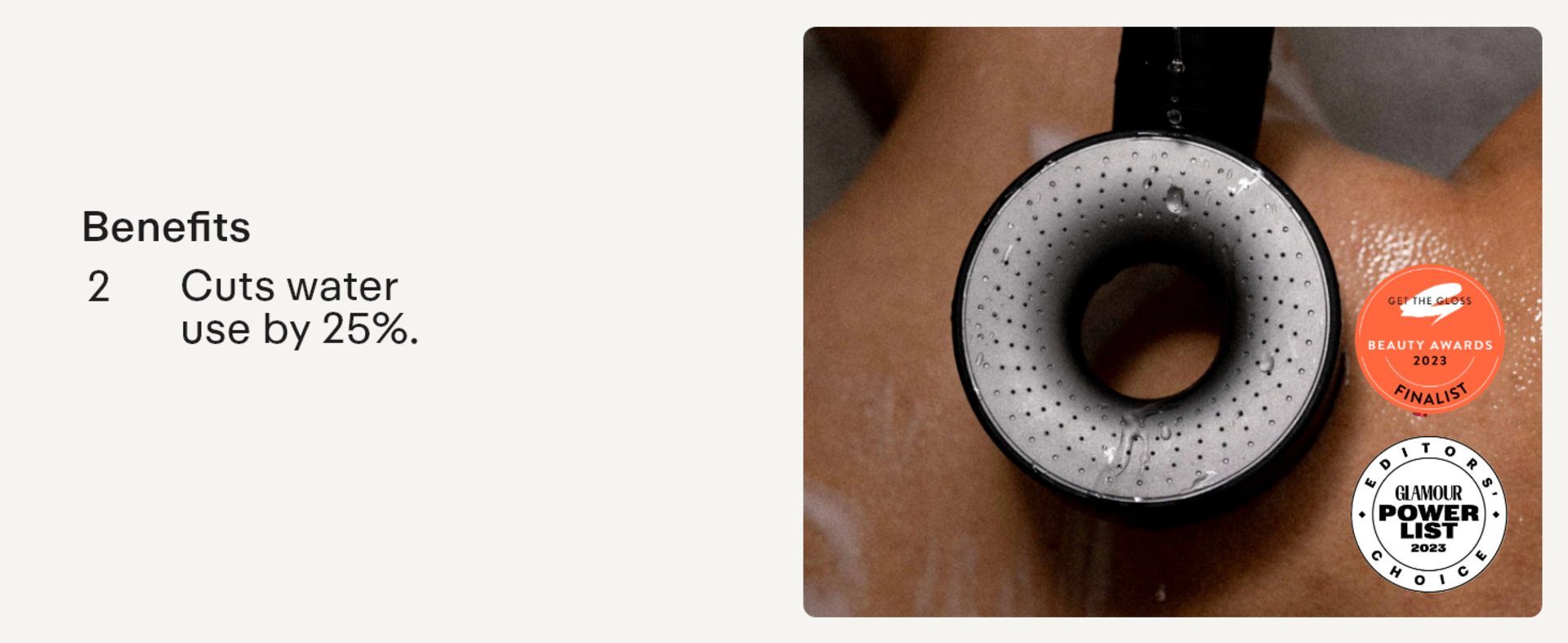 Beige Shower Head Filter - Removes 90% Chlorine & Metals, Improves Skin & Hair Health detail 3