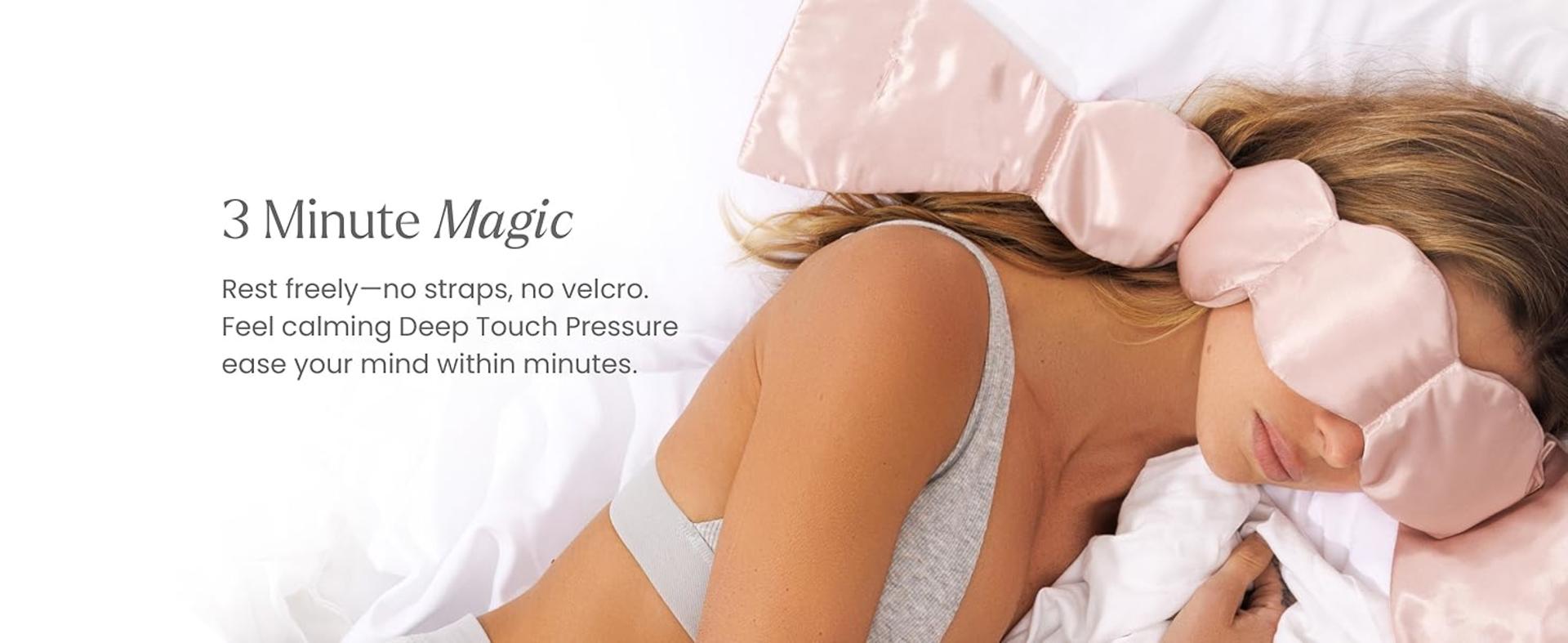 Gentle Pressure Weighted Sleep Mask with Light Blocking Design for Sleeping & Travel detail 4