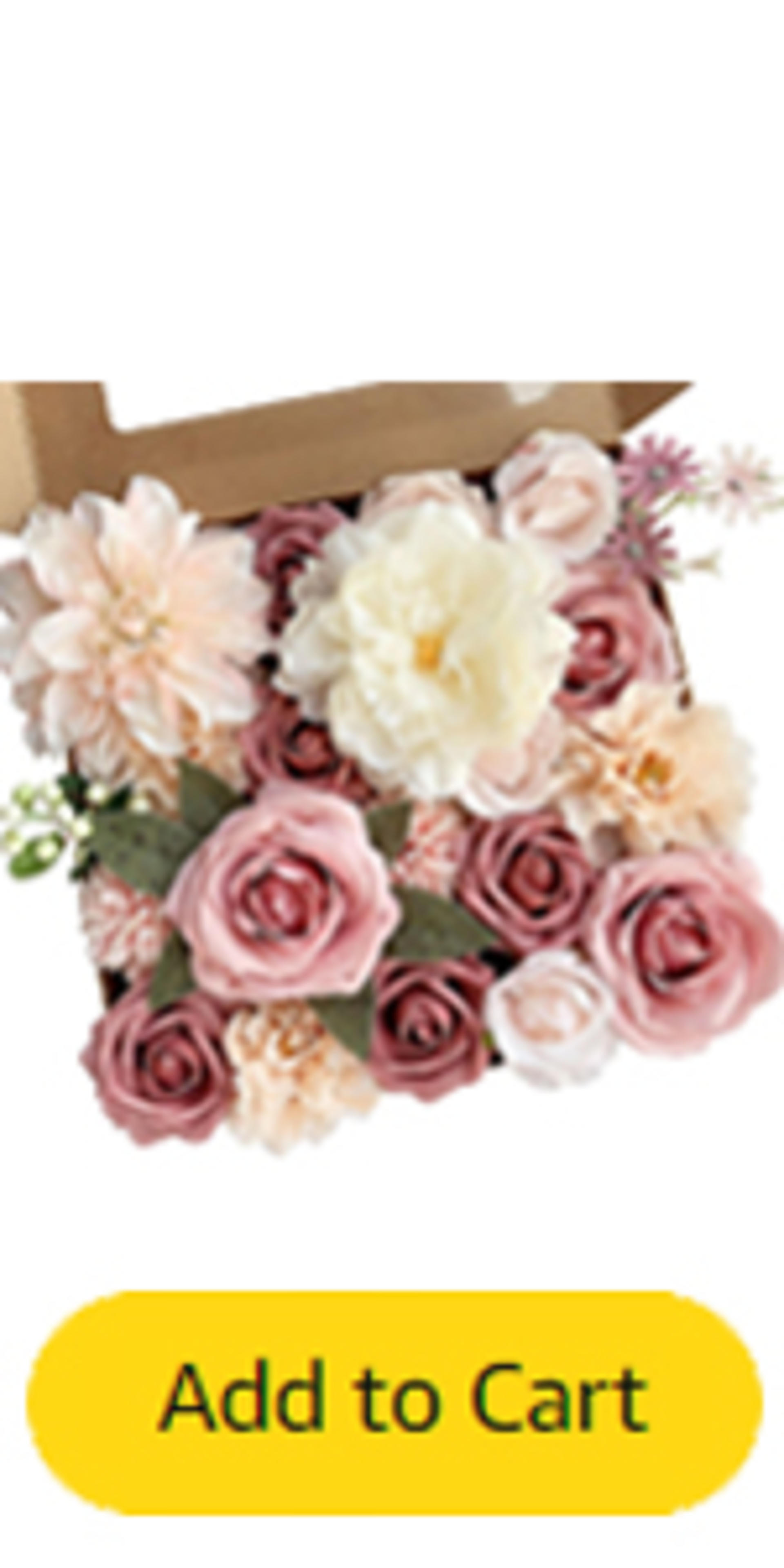 20pcs Pink Silk Peonies & Roses Artificial Flowers with Stems for DIY Wedding Decor detail 8