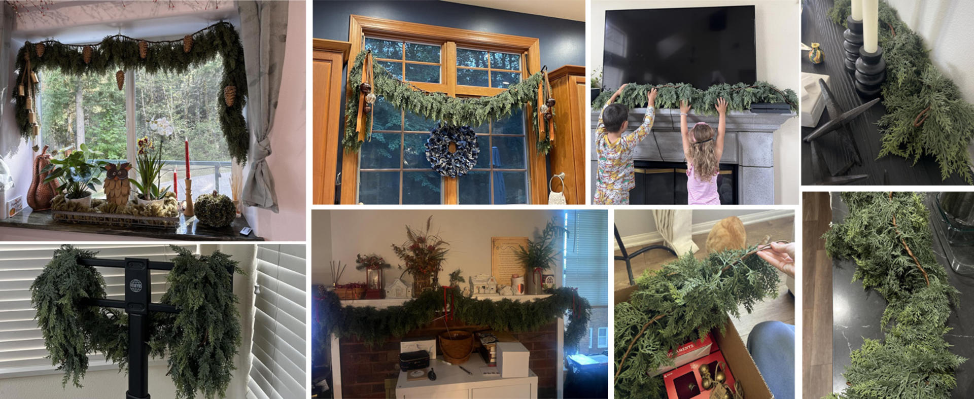 9ft Artificial Cedar Garland with Realistic Pine Look for Indoor Outdoor Christmas Decor detail 5