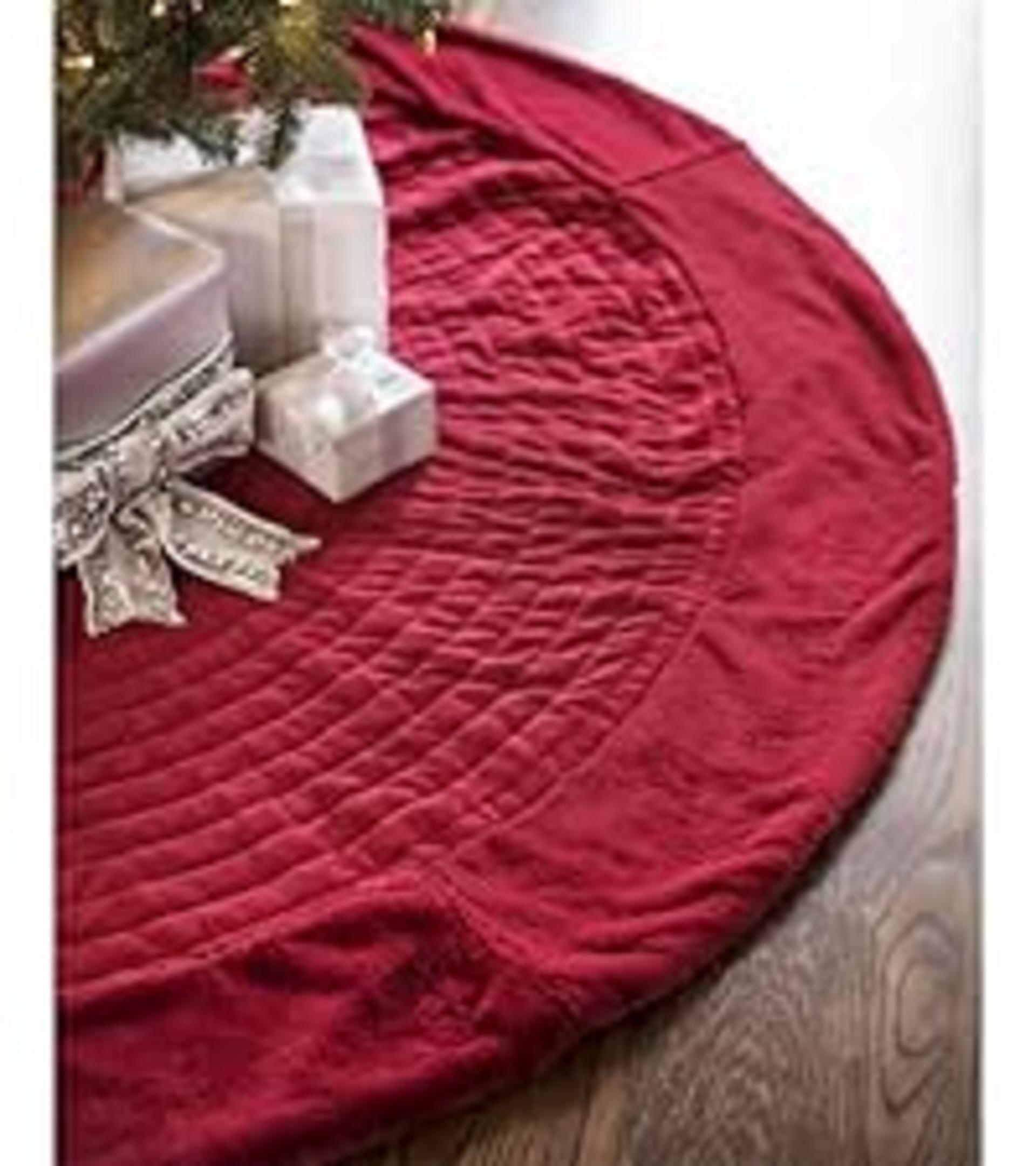 Christmas Tree Skirt 60" - Beaded Luxury Design with Scalloped Edges | Holiday Decor detail 8