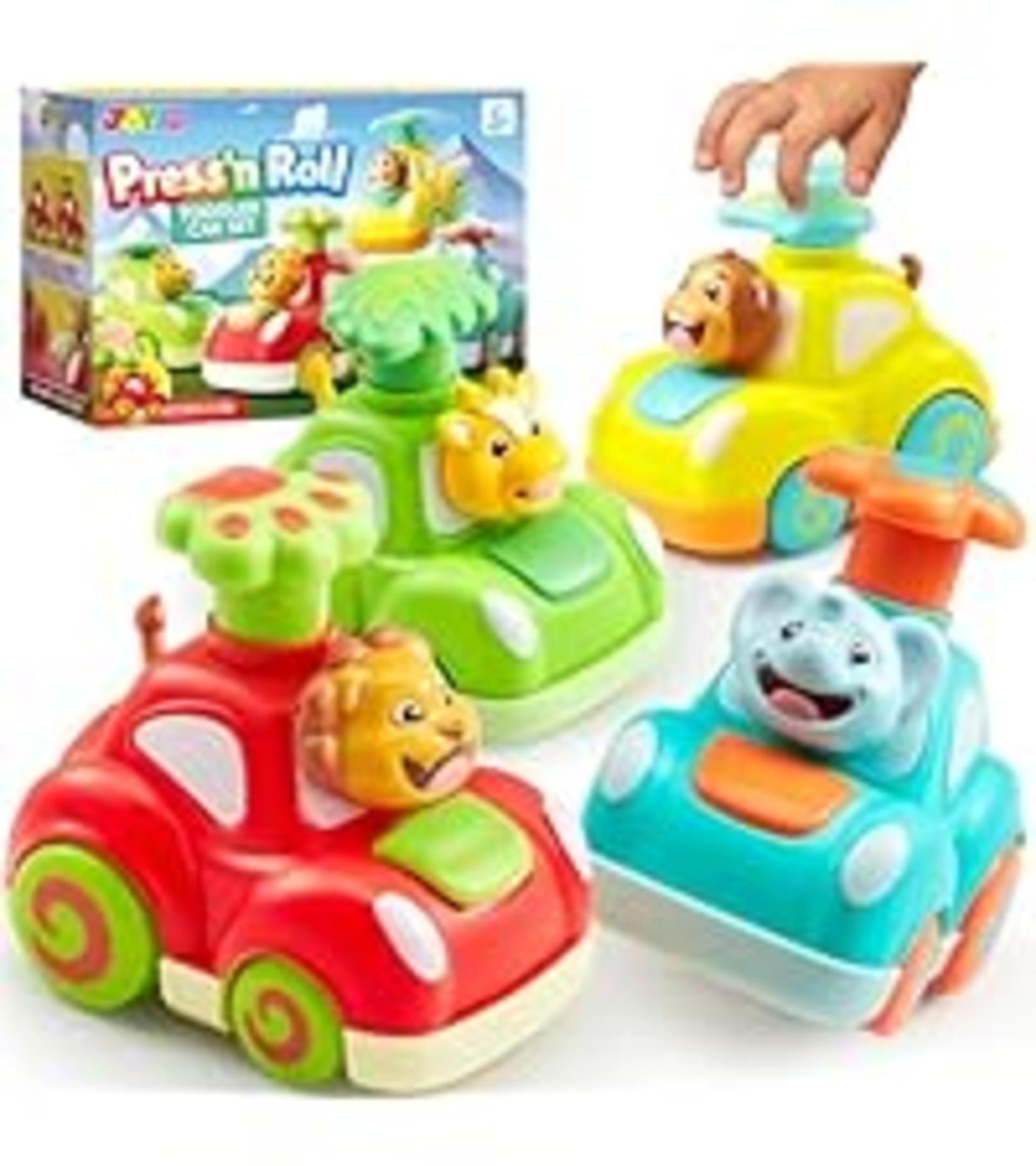 3-Pack Motion Activated Light Up Monster Trucks with LED Wheels - Press & Go Dinosaur Toy Cars detail 10