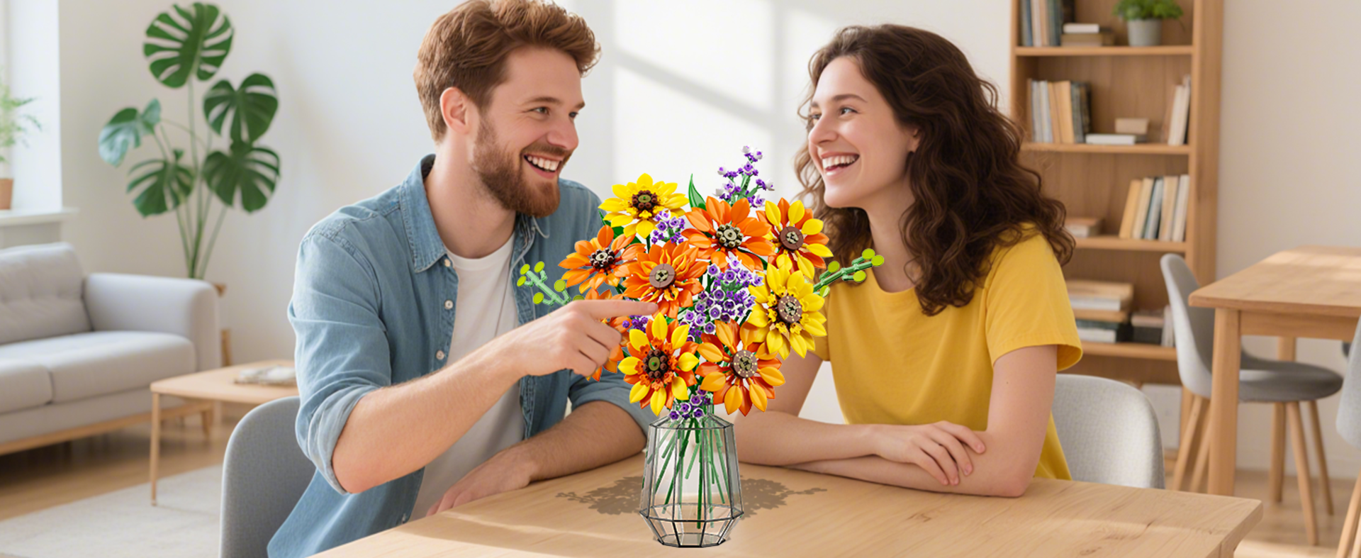 Sunflower Bouquet Building Set with LED Lights - 1011 Piece Botanical Collection for Adults detail 9