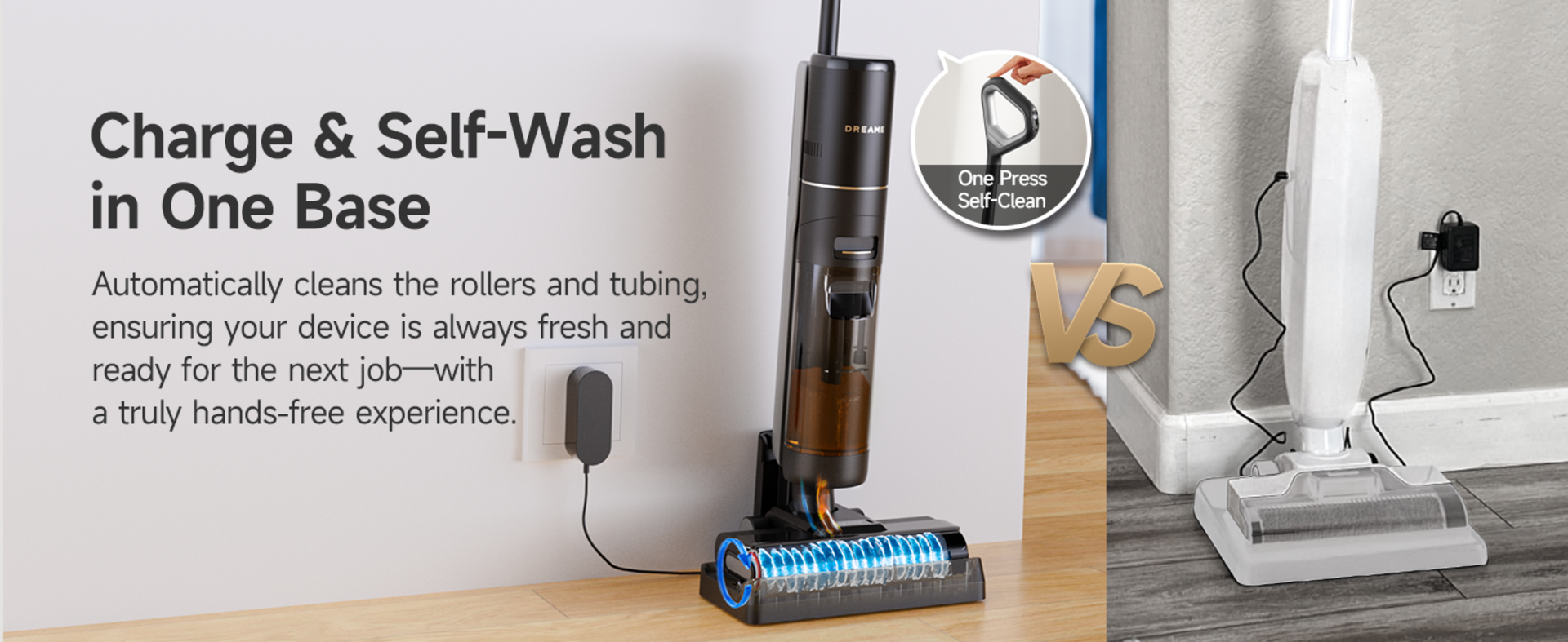 Cordless Vacuum Mop with Self-Cleaning, Dual Tank Design, All-in-One Wet Dry Cleaner for Hard Floors detail 5