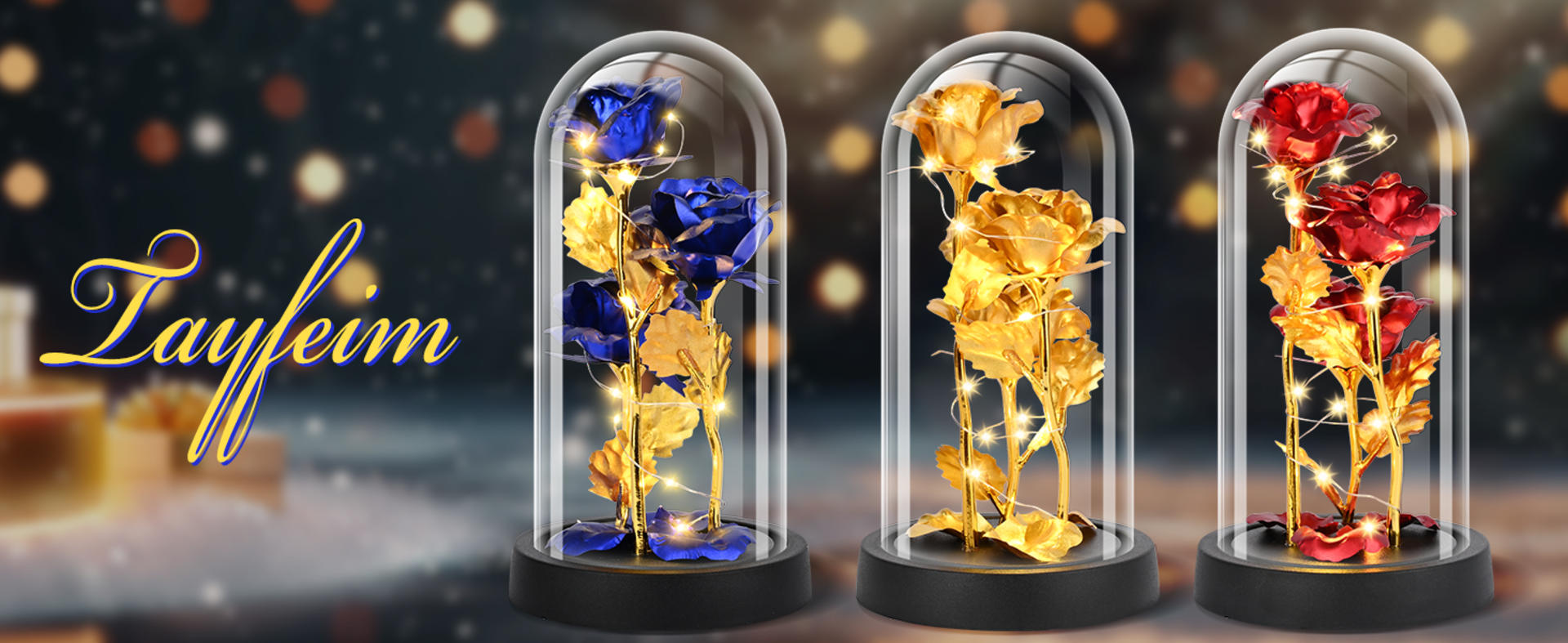 Light Up Rose in Glass Dome - Eternal Rose Gift for Women with LED Illumination detail 1