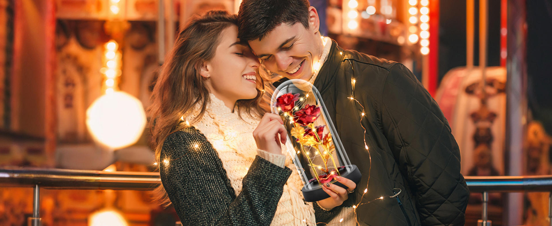 Light Up Rose in Glass Dome - Eternal Rose Gift for Women with LED Illumination detail 2