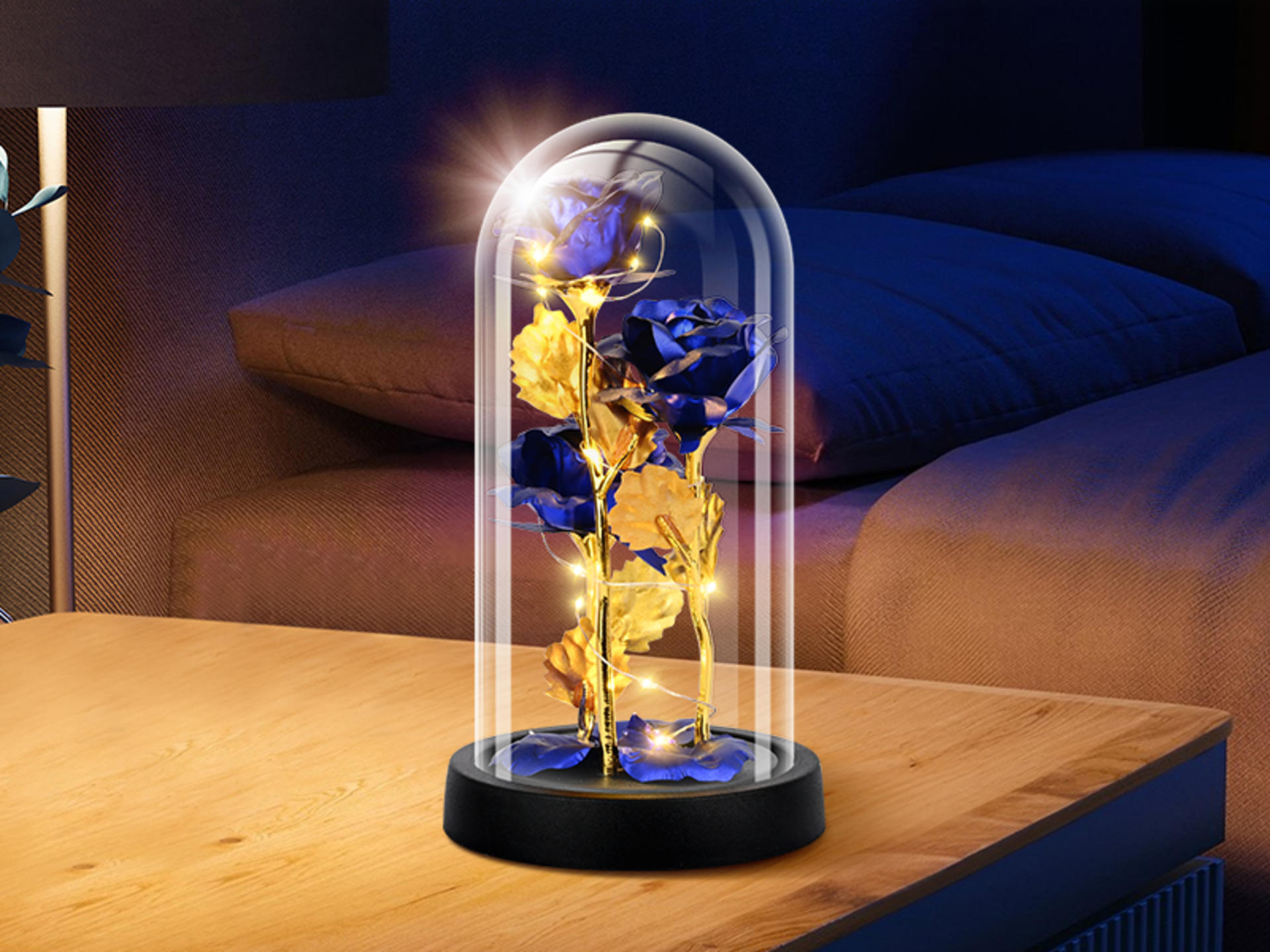 Light Up Rose in Glass Dome - Eternal Rose Gift for Women with LED Illumination detail 7