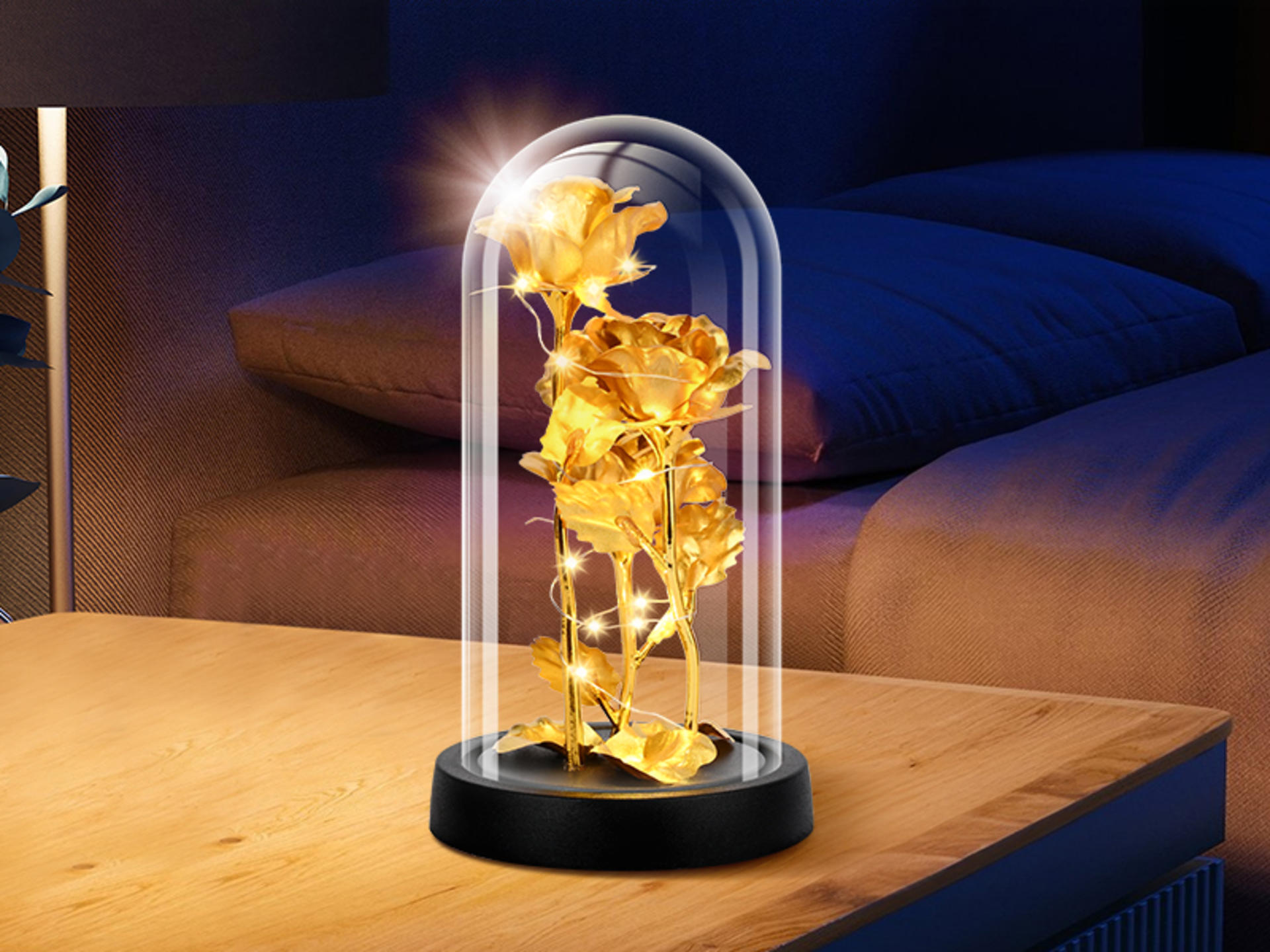 Light Up Rose in Glass Dome - Eternal Rose Gift for Women with LED Illumination detail 8