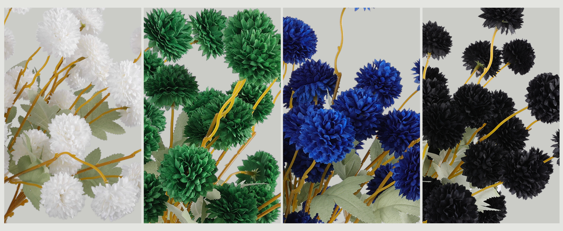 12 Pcs Artificial Chrysanthemum Flowers, Beige Pom Pom Mums for Fall Home Decor detail 5
