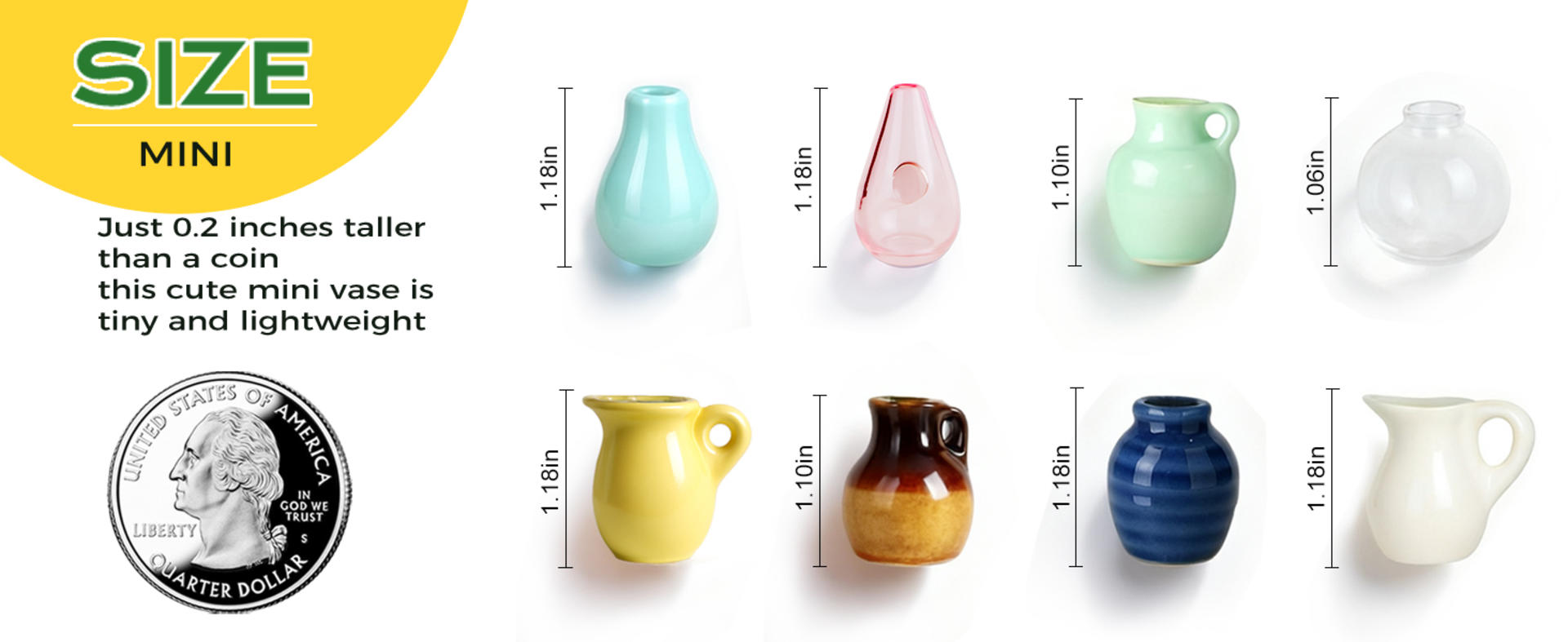 Mini Ceramic Vase Magnets with Flowers - 8 Pack Cute Fridge Decor for Kitchen & Office detail 2