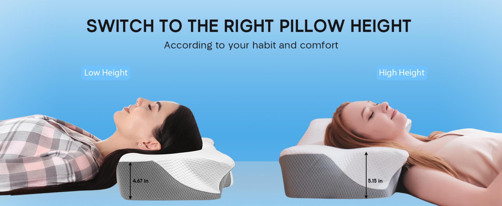 Memory Foam Cervical Pillow for Neck Pain Relief, Ergonomic Design for Side Back Stomach Sleepers detail 4