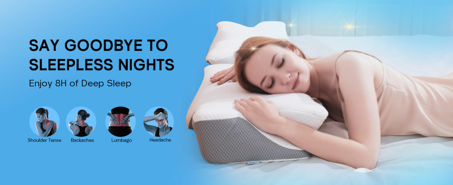 Memory Foam Cervical Pillow for Neck Pain Relief, Ergonomic Design for Side Back Stomach Sleepers detail 5