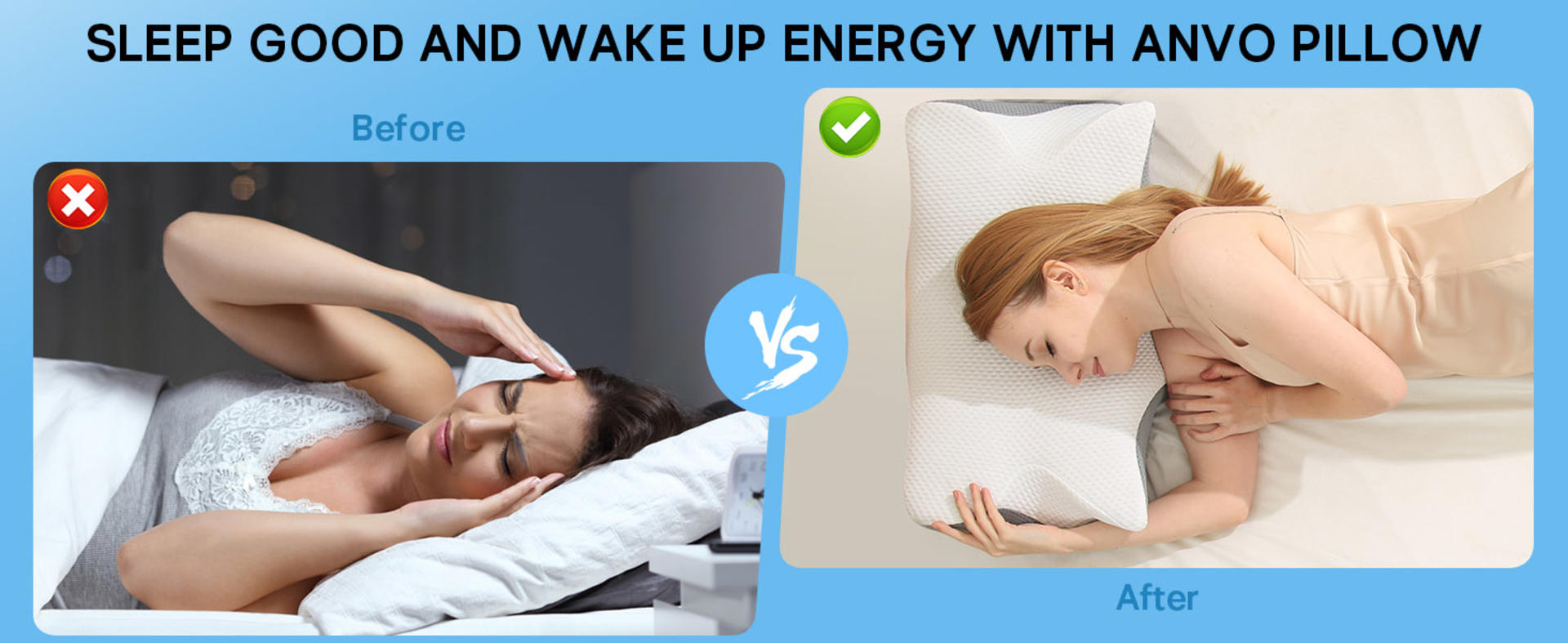 Memory Foam Cervical Pillow for Neck Pain Relief, Ergonomic Design for Side Back Stomach Sleepers detail 7