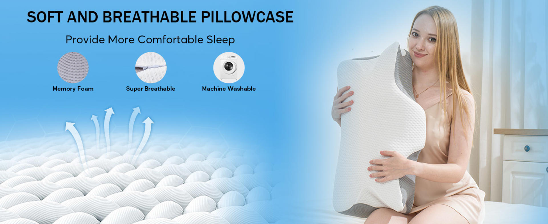 Memory Foam Cervical Pillow for Neck Pain Relief, Ergonomic Design for Side Back Stomach Sleepers detail 9