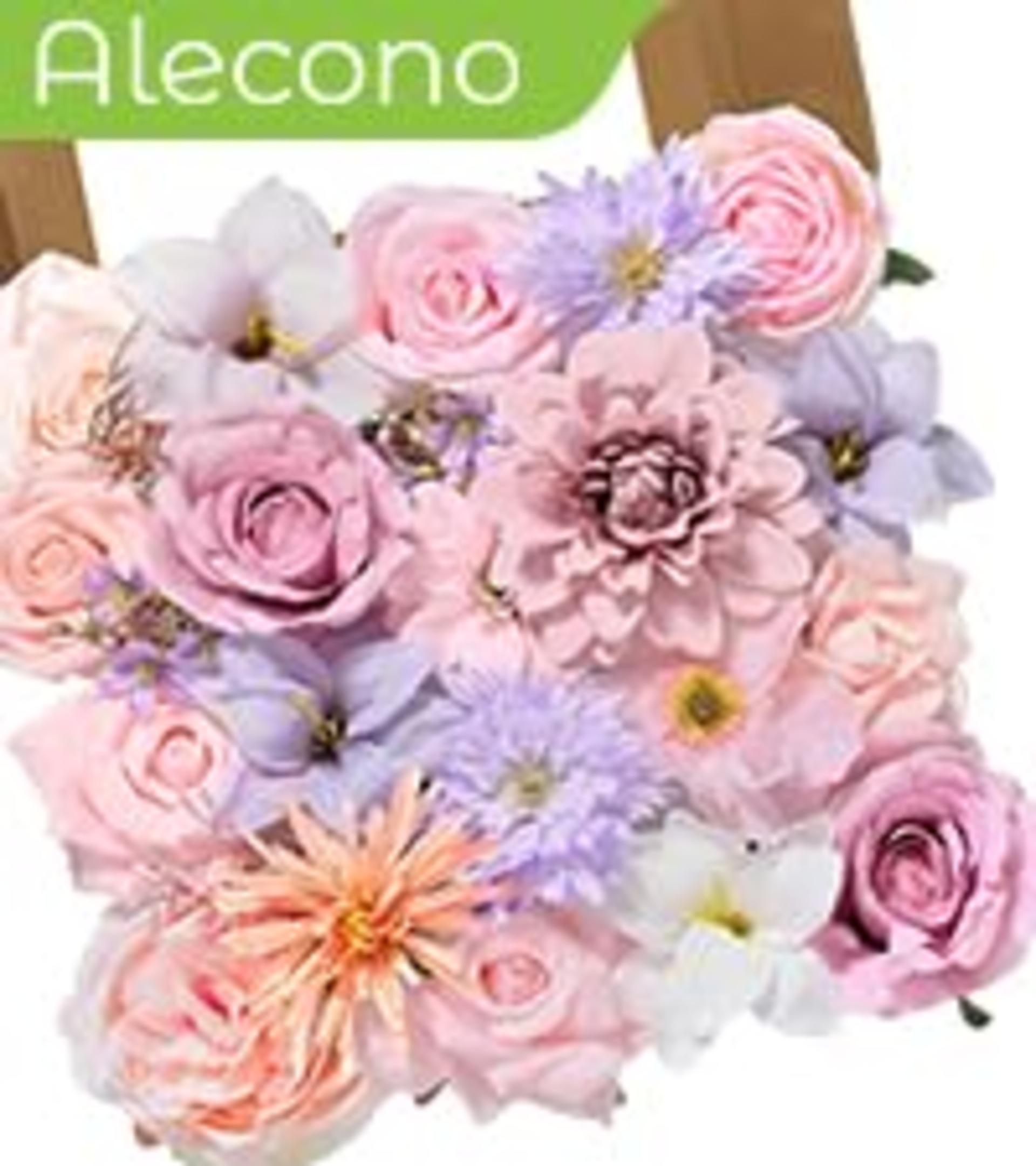 Hand-Knitted Crochet Flower Bouquet - 18 Piece Pink Floral Arrangement with Card for Gifts & Decor detail 9