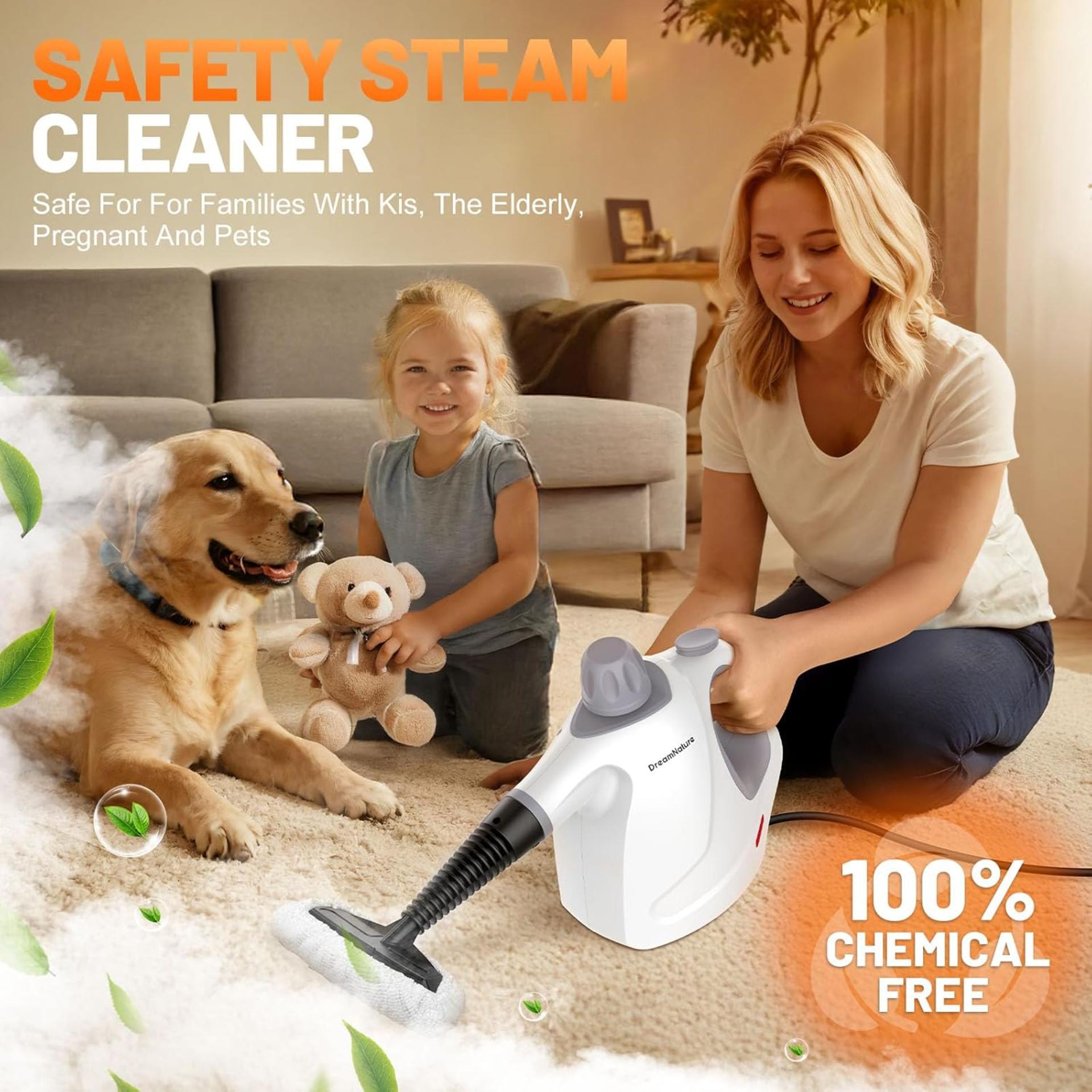 Multi-Surface Handheld Pressurized Steam Cleaner with 11 Accessories, 15.2OZ Portable Steamer - 3