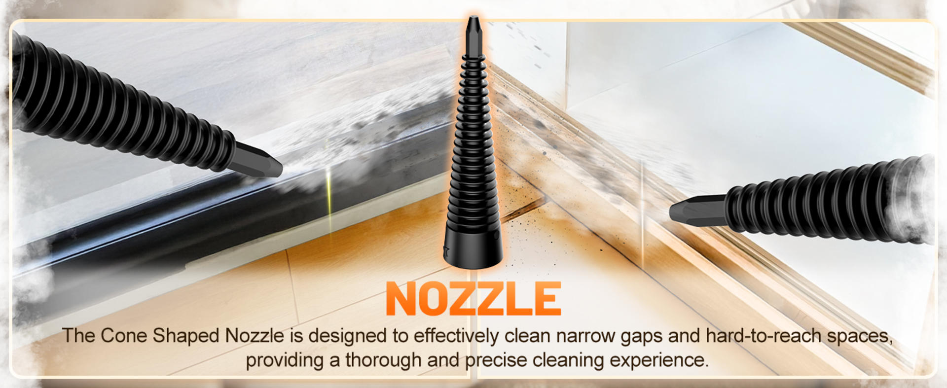 Multi-Surface Handheld Pressurized Steam Cleaner with 11 Accessories, 15.2OZ Portable Steamer detail 3